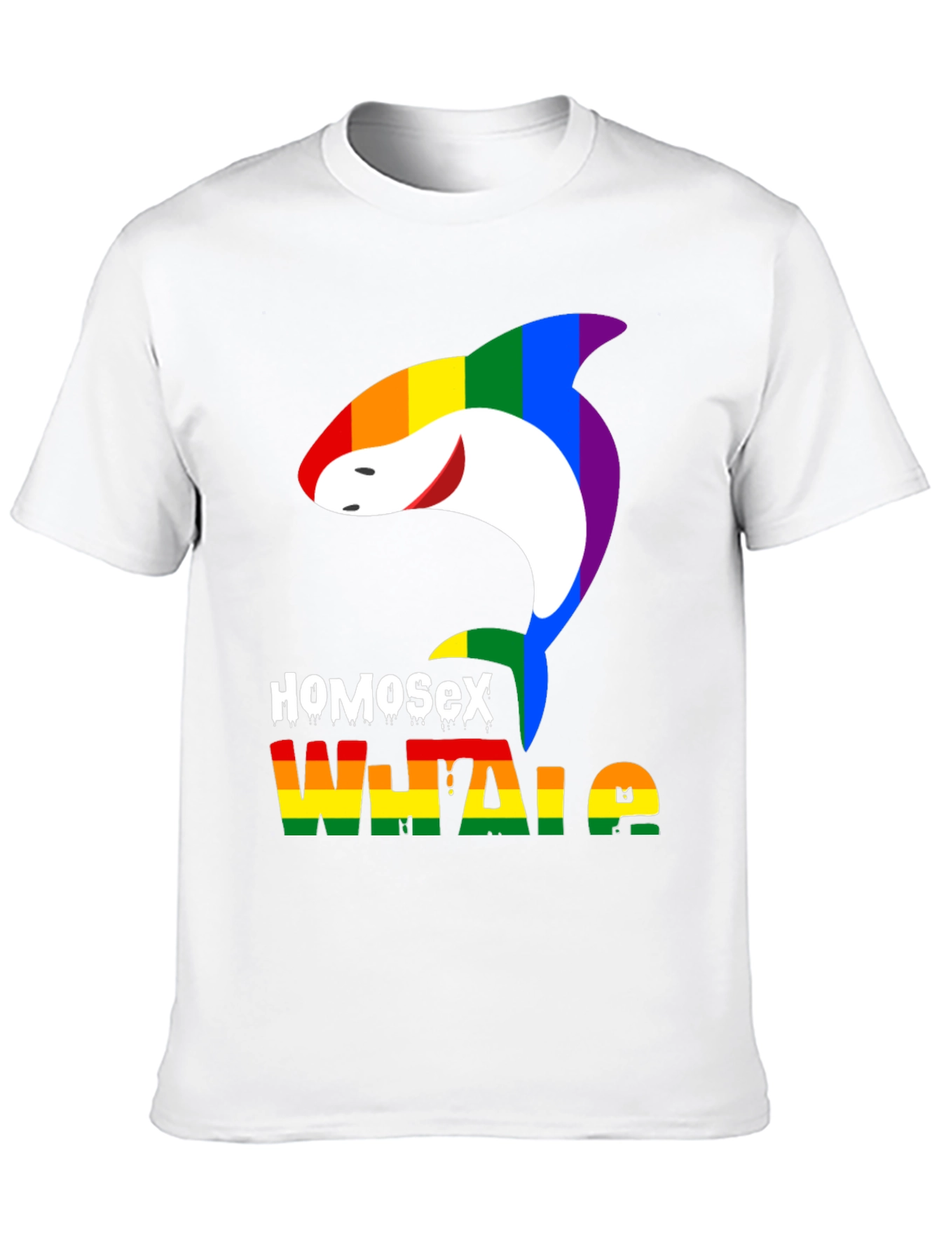 HomoSex Whale T-Shirt - Pride Rainbow Design