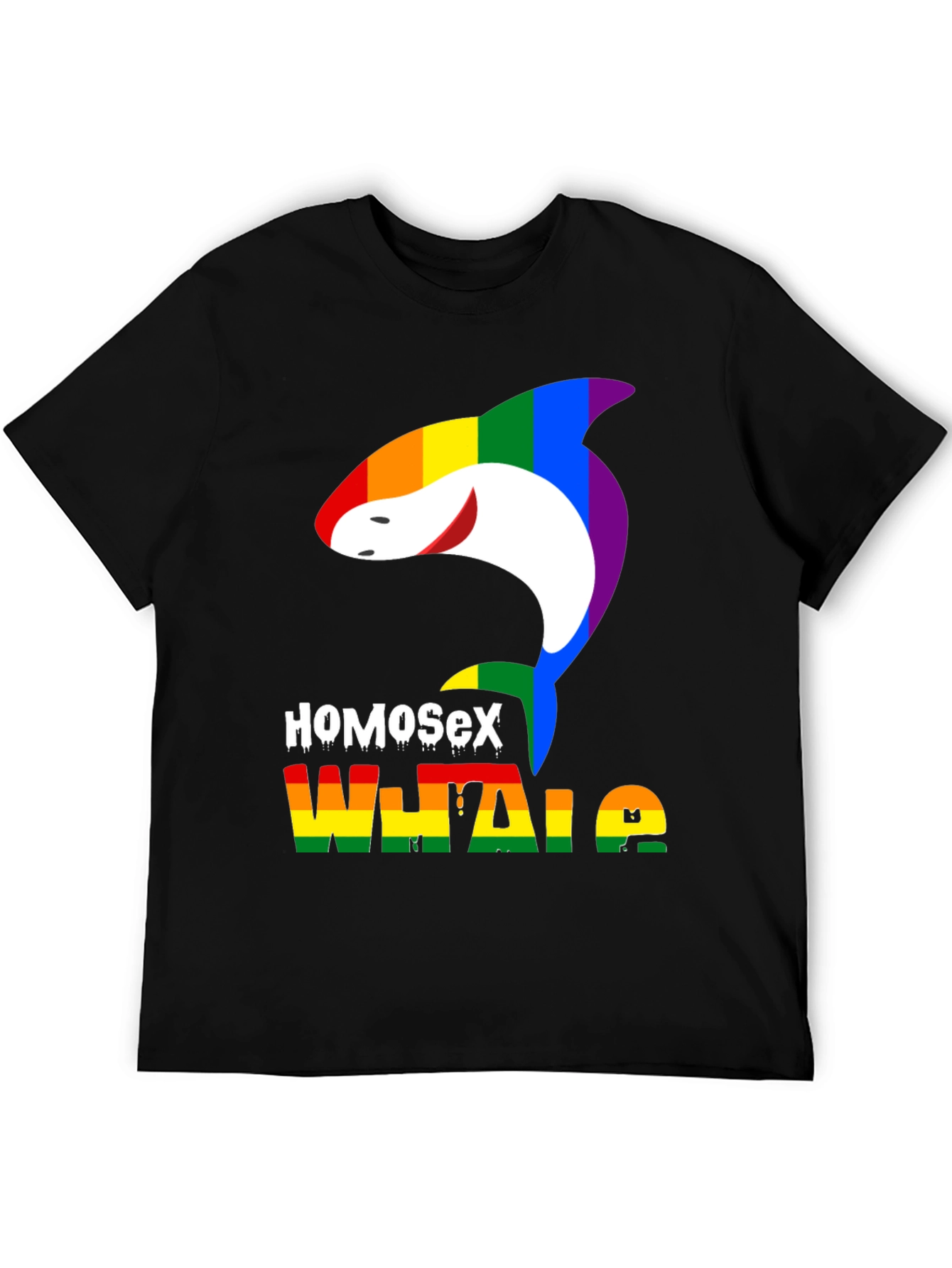 HomoSex Whale T-Shirt - Pride Rainbow Design