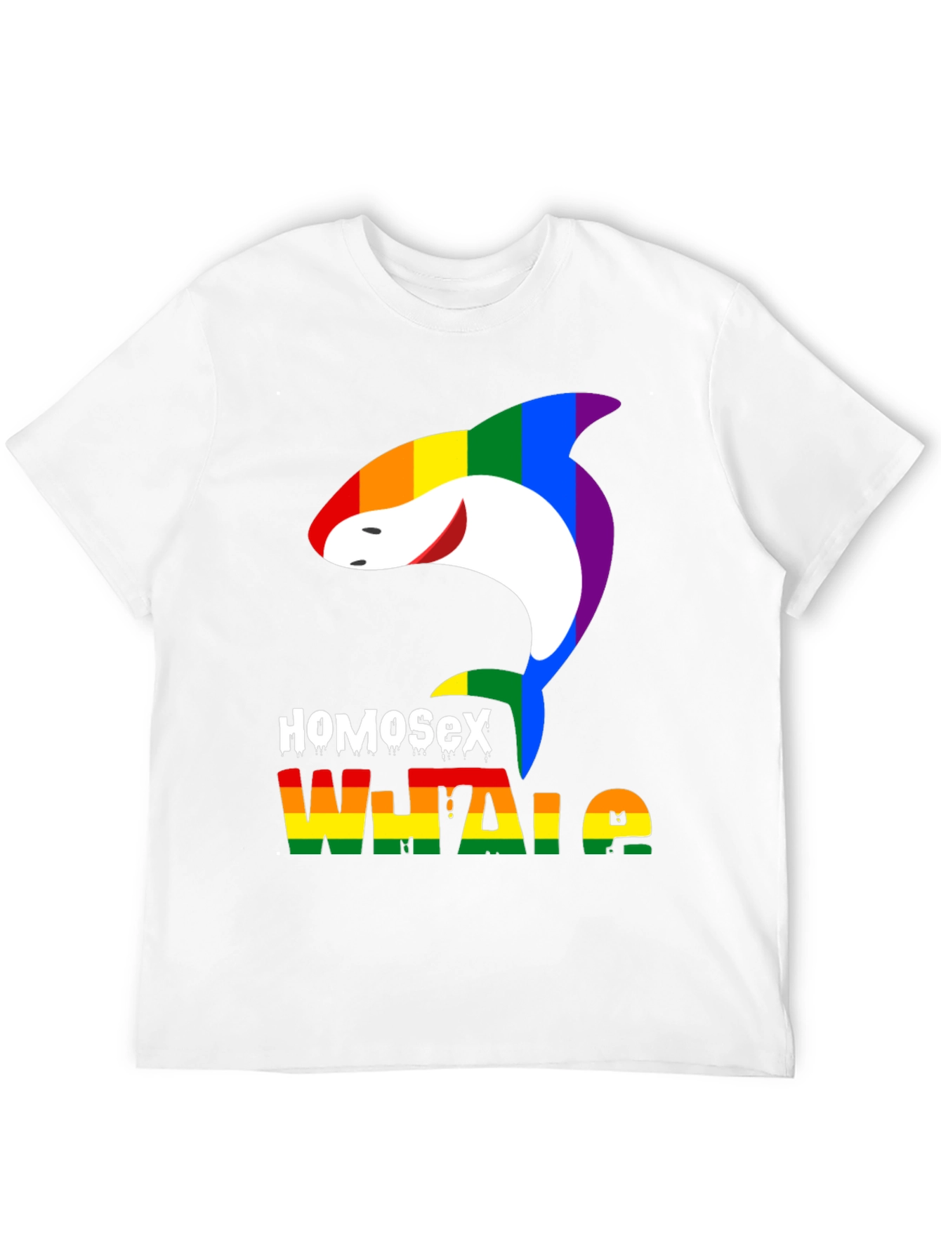 HomoSex Whale T-Shirt - Pride Rainbow Design
