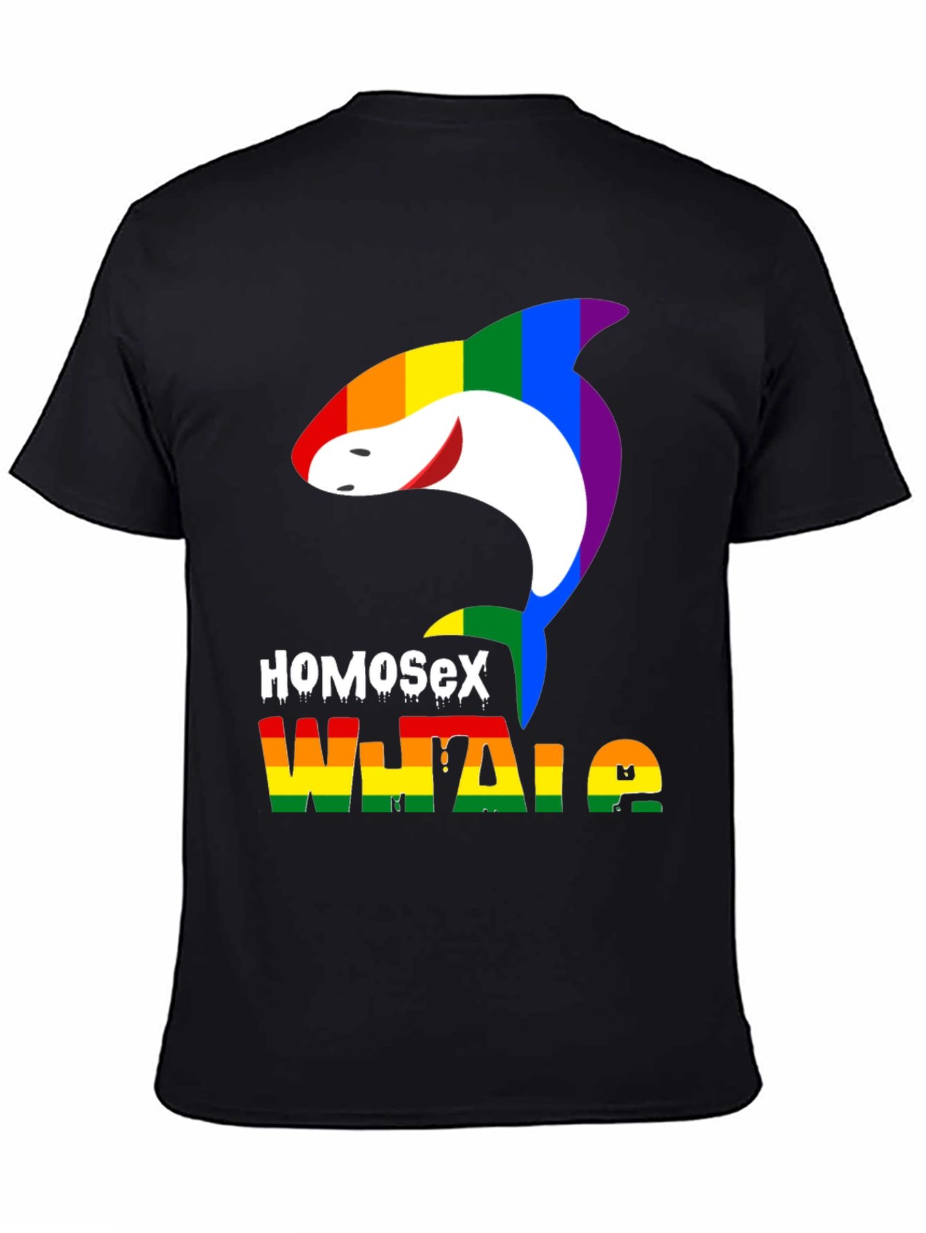 HomoSex Whale T-Shirt - Pride Rainbow Design