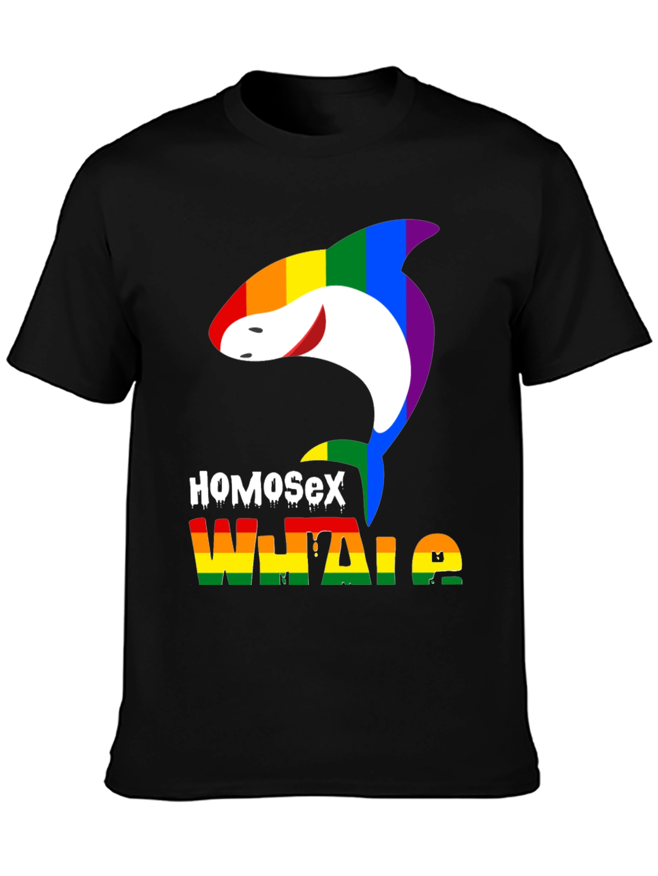 HomoSex Whale T-Shirt - Pride Rainbow Design