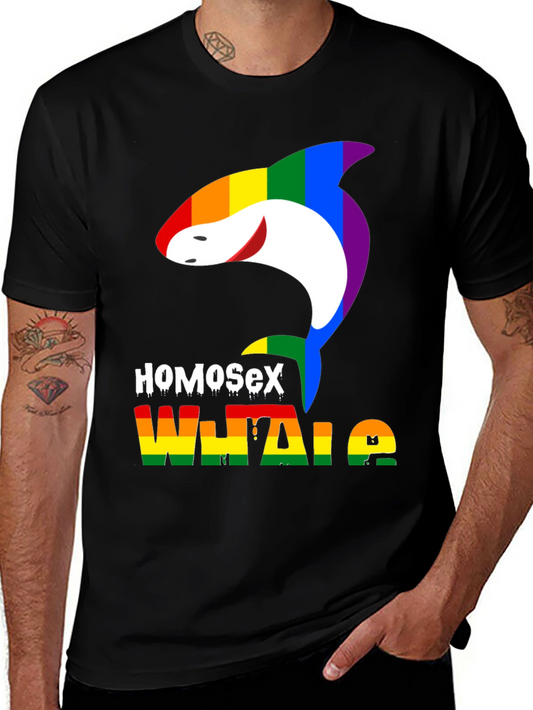 HomoSex Whale T-Shirt - Pride Rainbow Design