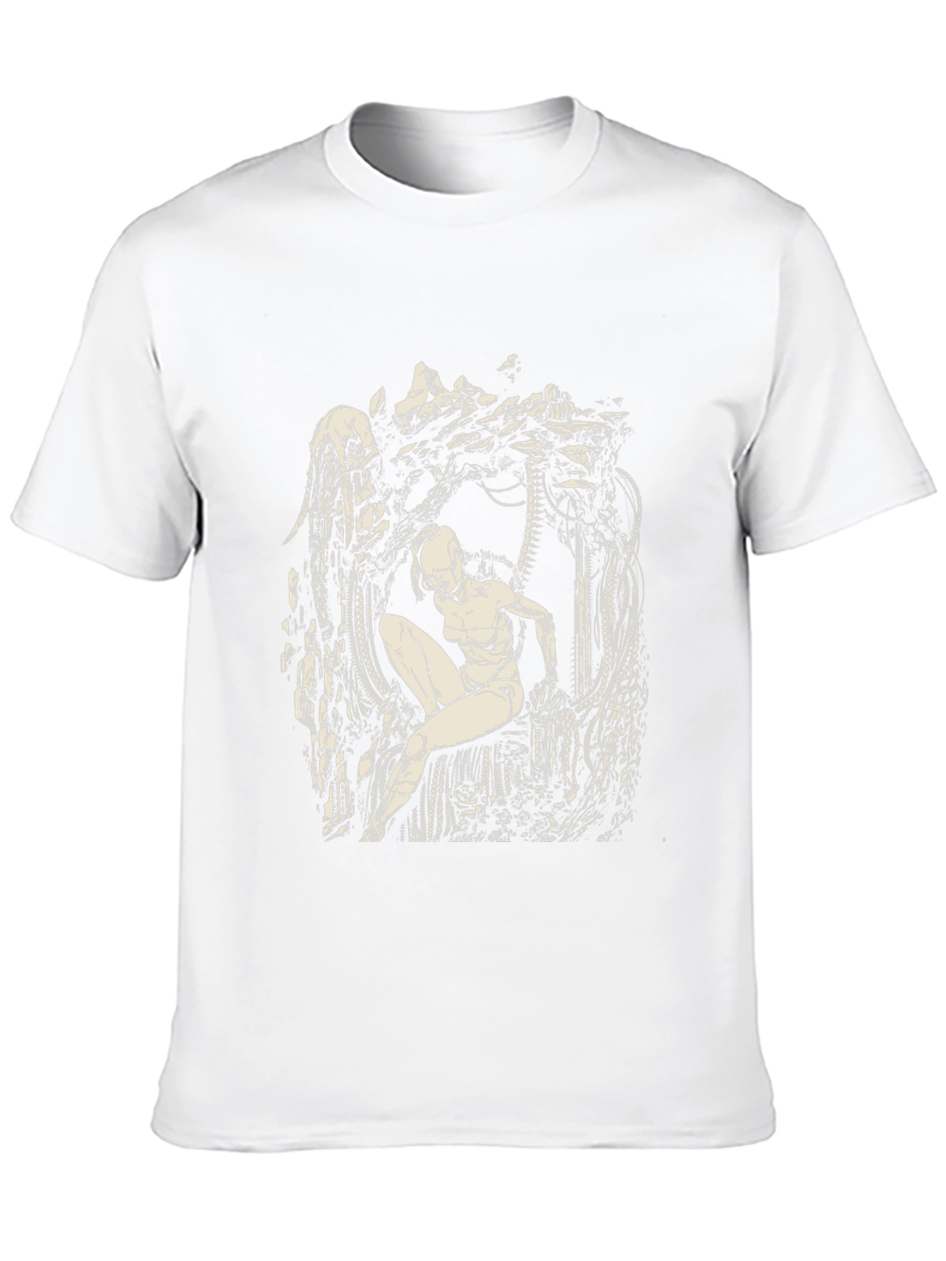 Cyberpunk Figure Graphic Print Black T-Shirt