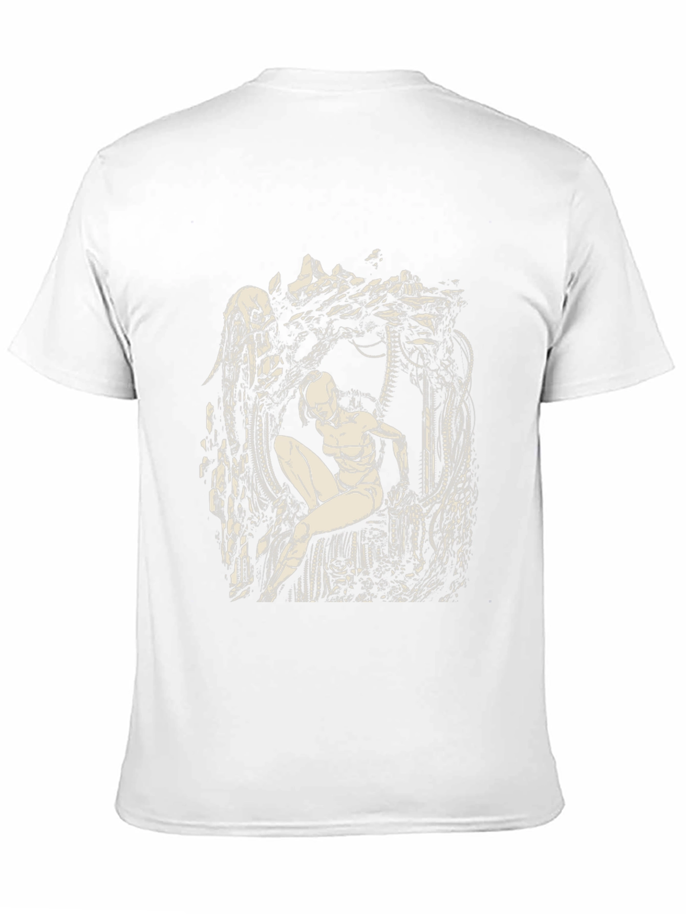 Cyberpunk Figure Graphic Print Black T-Shirt