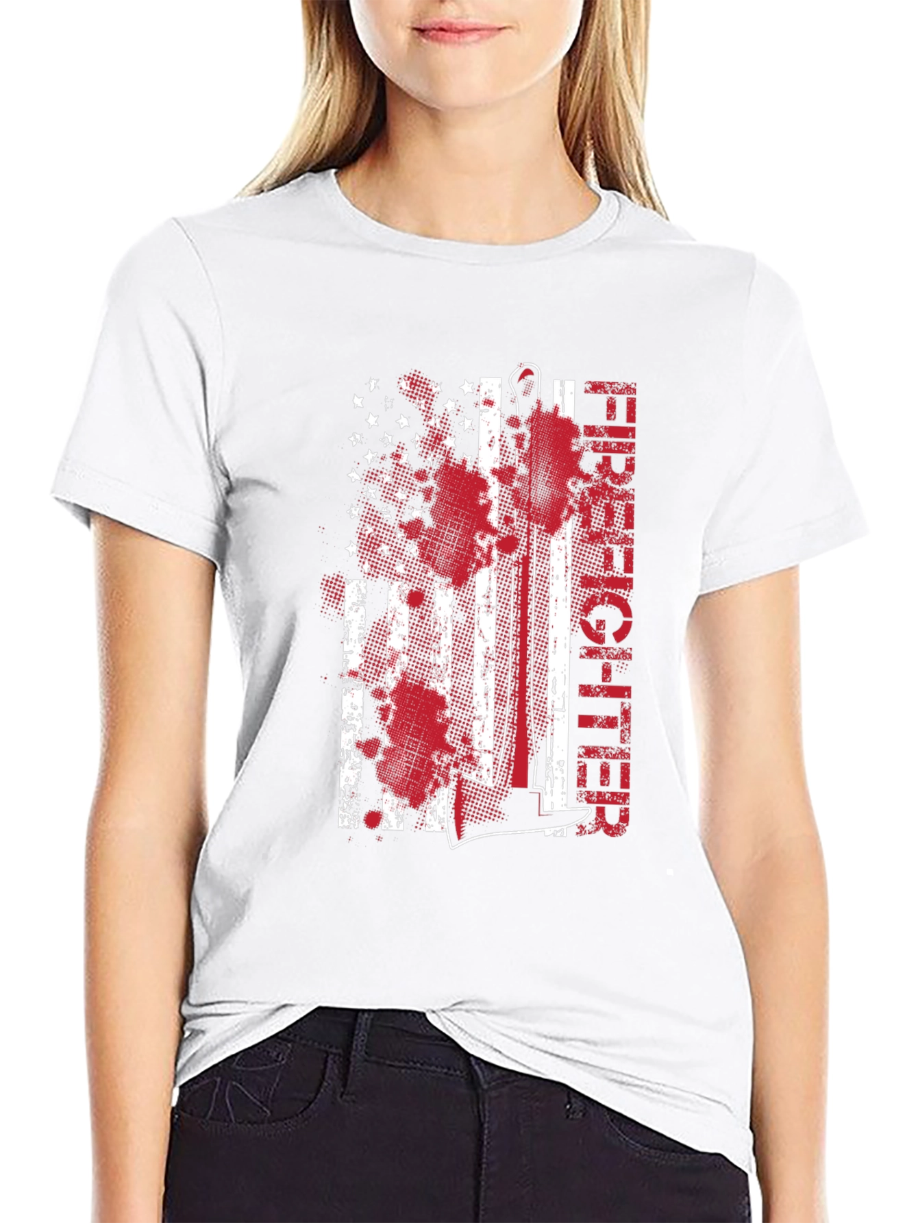 Firefighter American Flag Graphic Tee