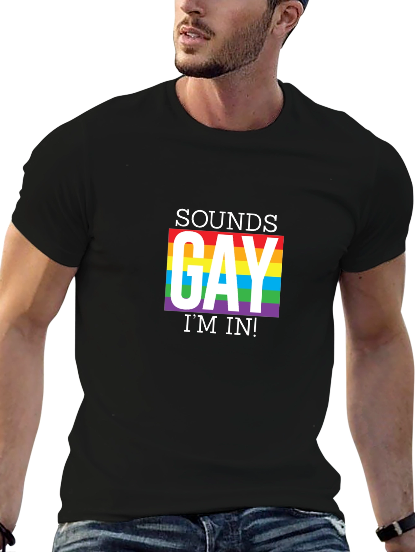 Sounds Gay Im In T-Shirt Pride LGBT Rainbow Tee