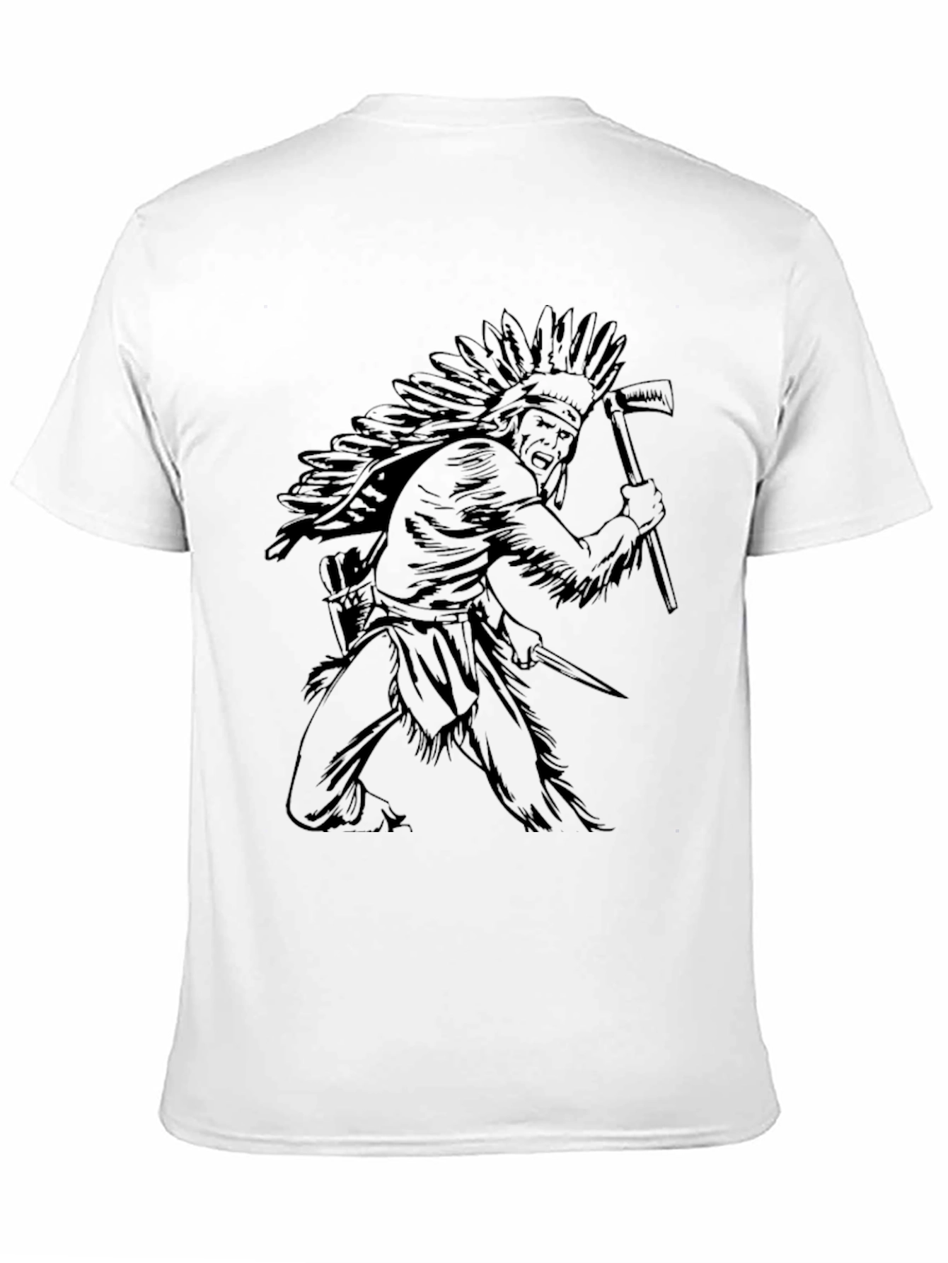 Native American Chief Graphic T-Shirt - Black