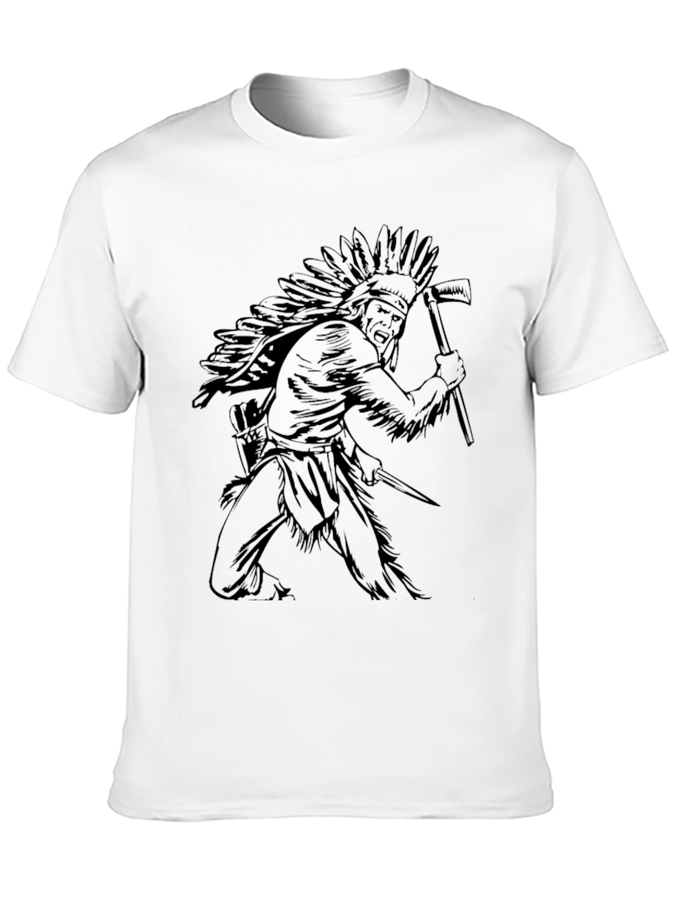 Native American Chief Graphic T-Shirt - Black