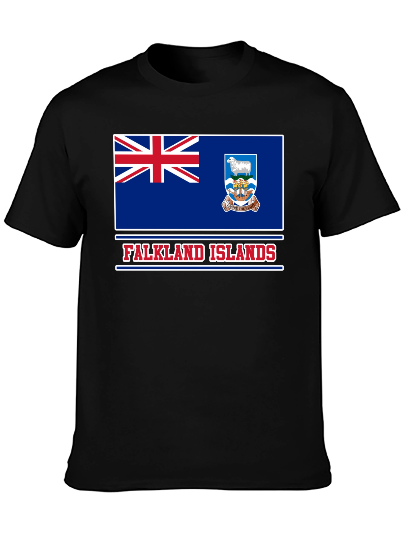 Falkland Islands Flag T-Shirt Patriotic Black Tee