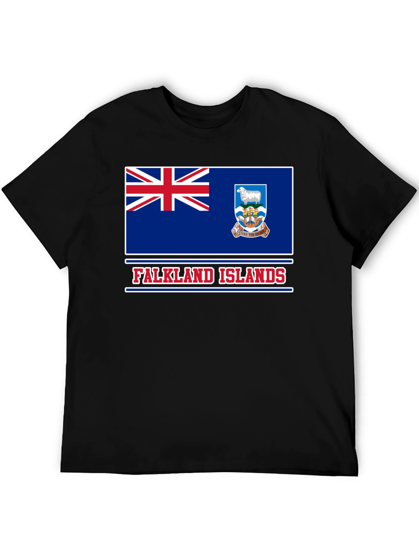 Falkland Islands Flag T-Shirt Patriotic Black Tee