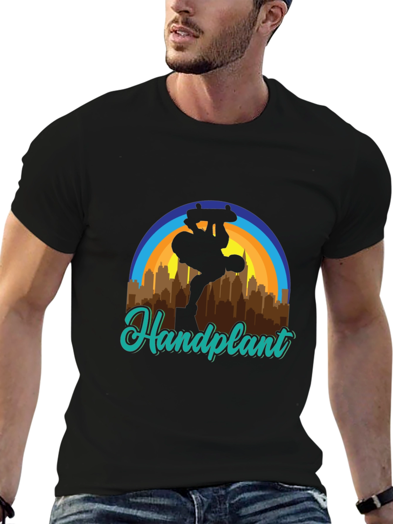 Handplant Skateboarder Graphic Tee - Urban Style