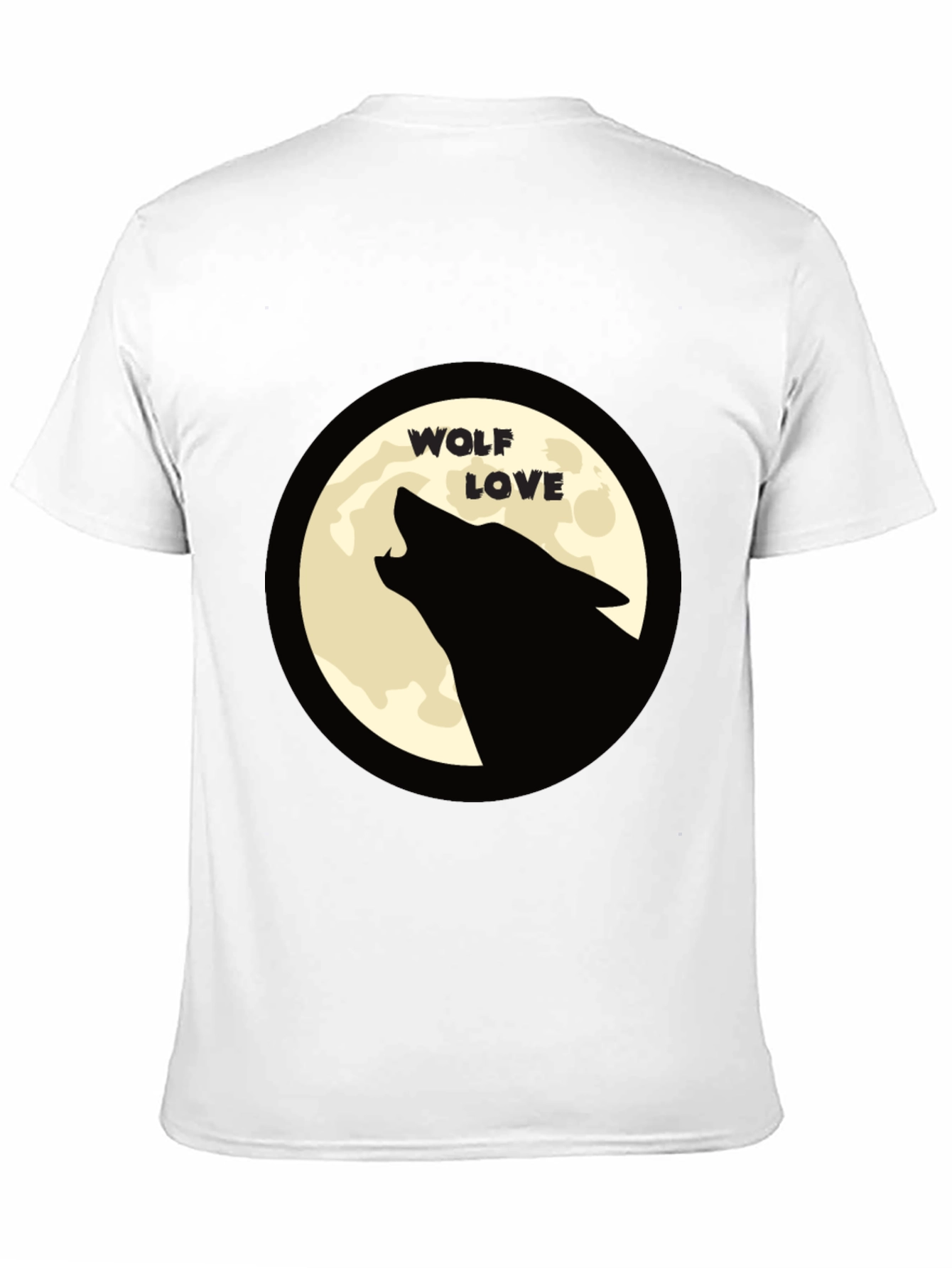 Wolf Love Moon Graphic T-Shirt - Black Crew Neck