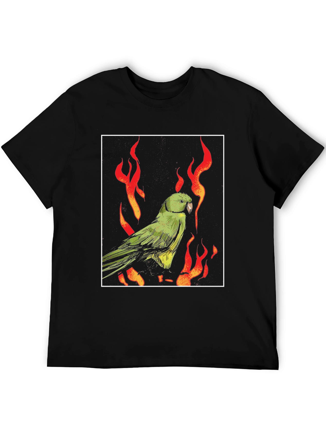 Parrot in Flames Graphic Tee