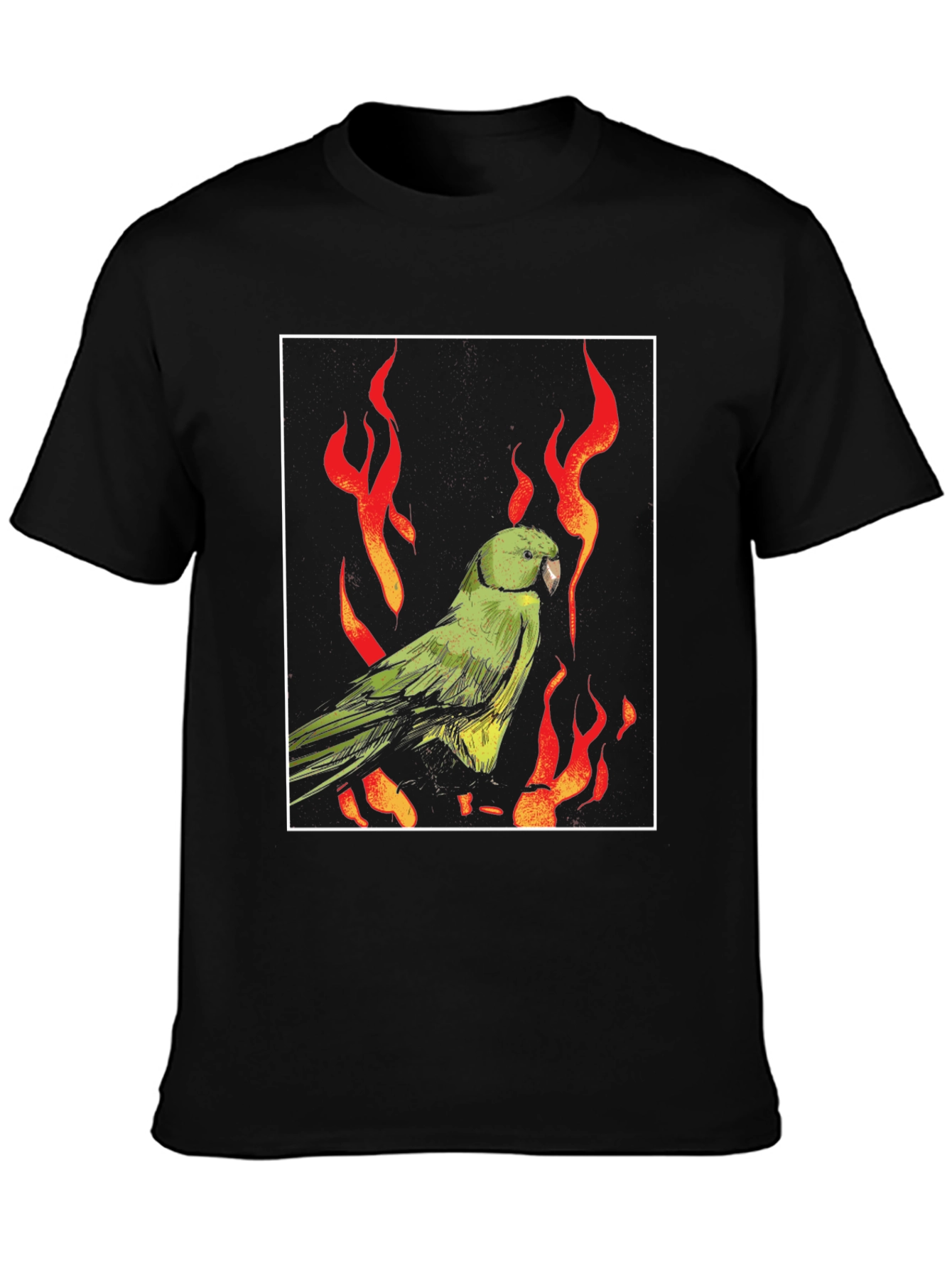 Parrot in Flames Graphic Tee