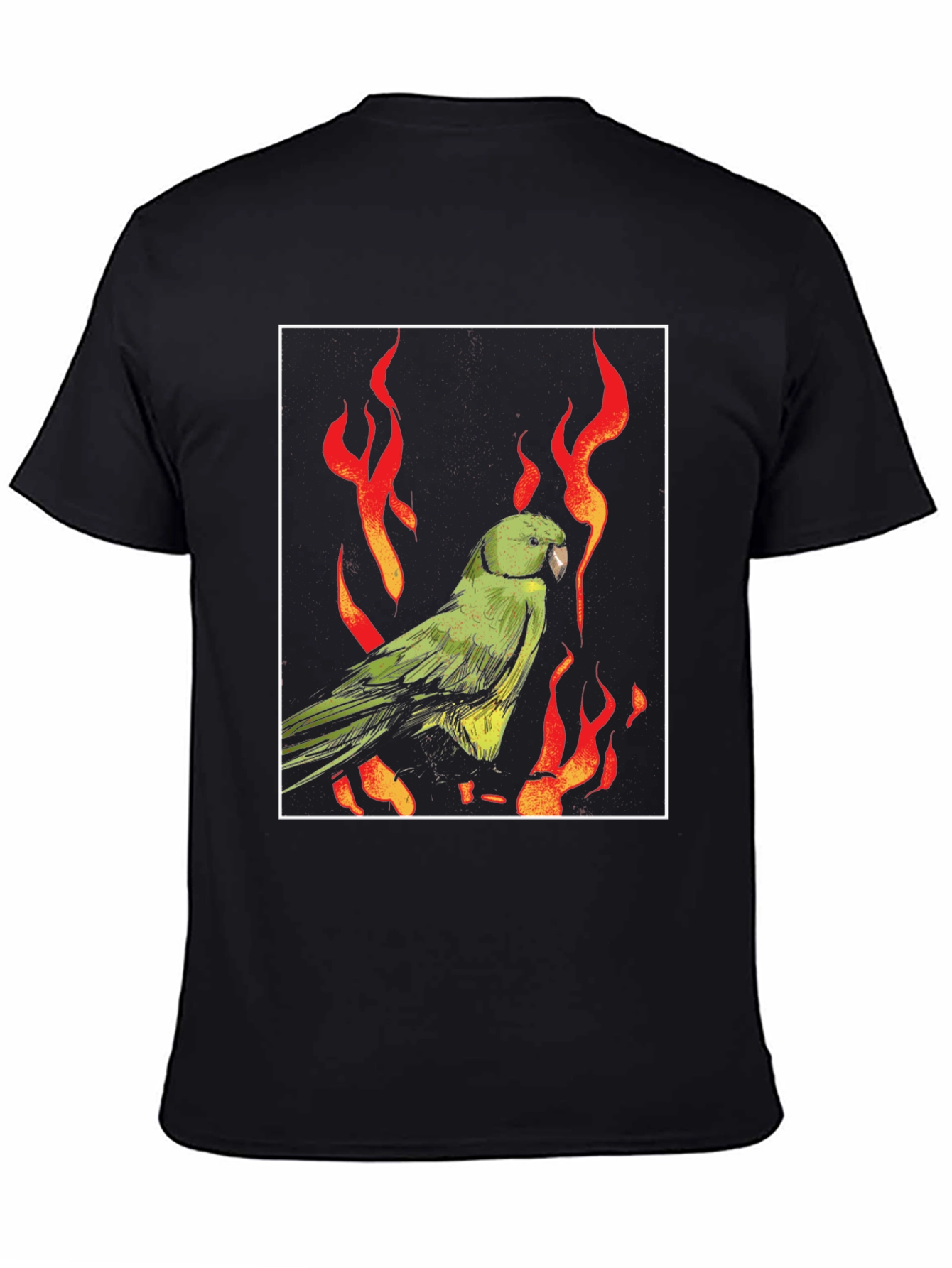Parrot in Flames Graphic Tee