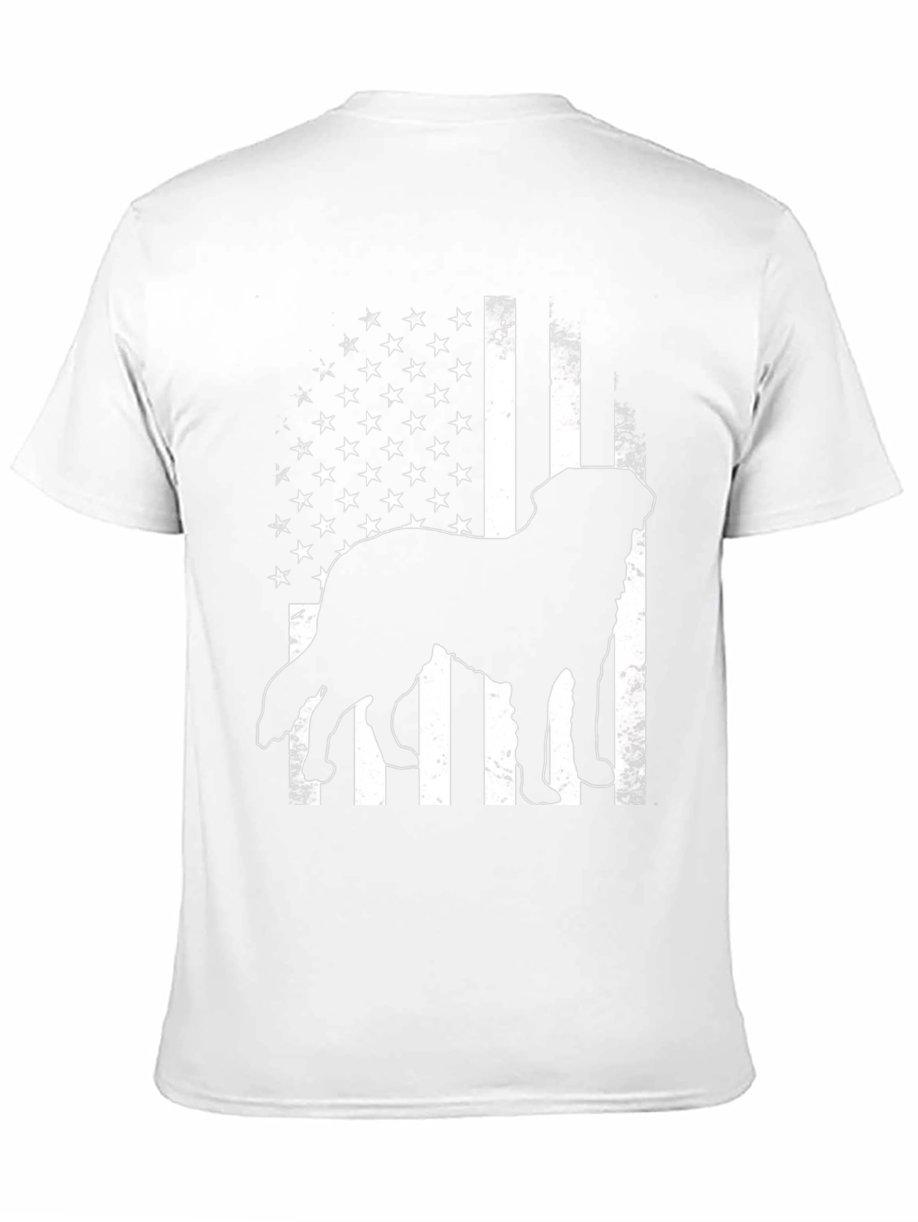 Dog Silhouette American Flag T-Shirt