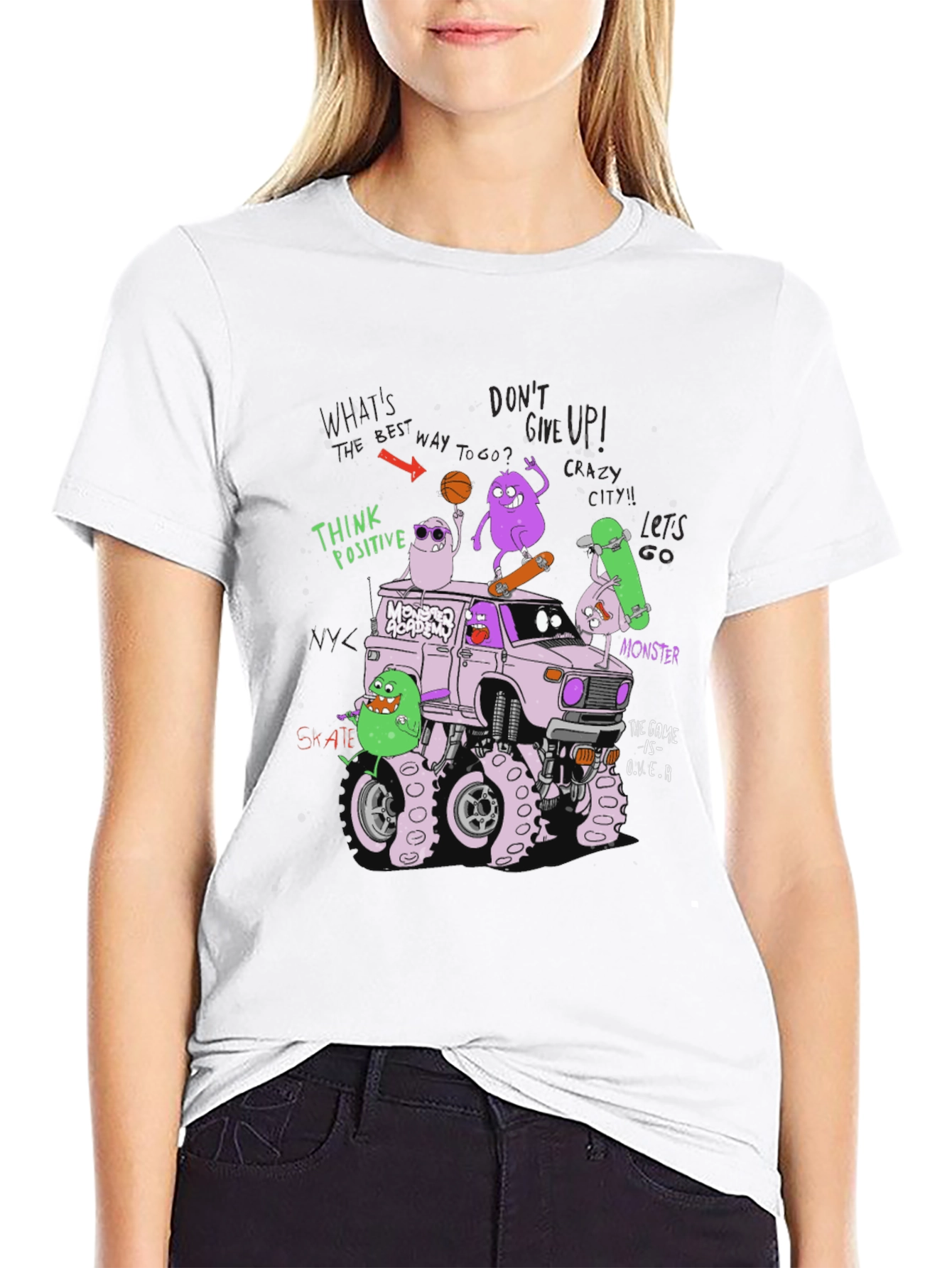 Monster Academy Graphic Tee - Think Positive Design