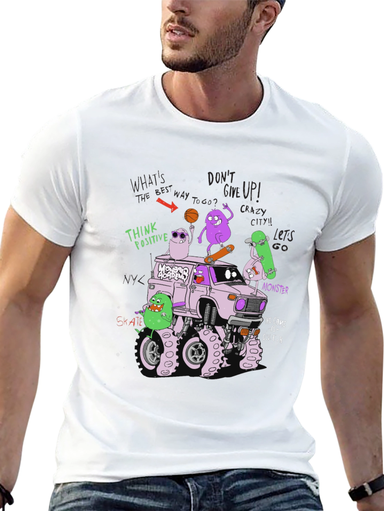 Monster Academy Graphic Tee - Think Positive Design