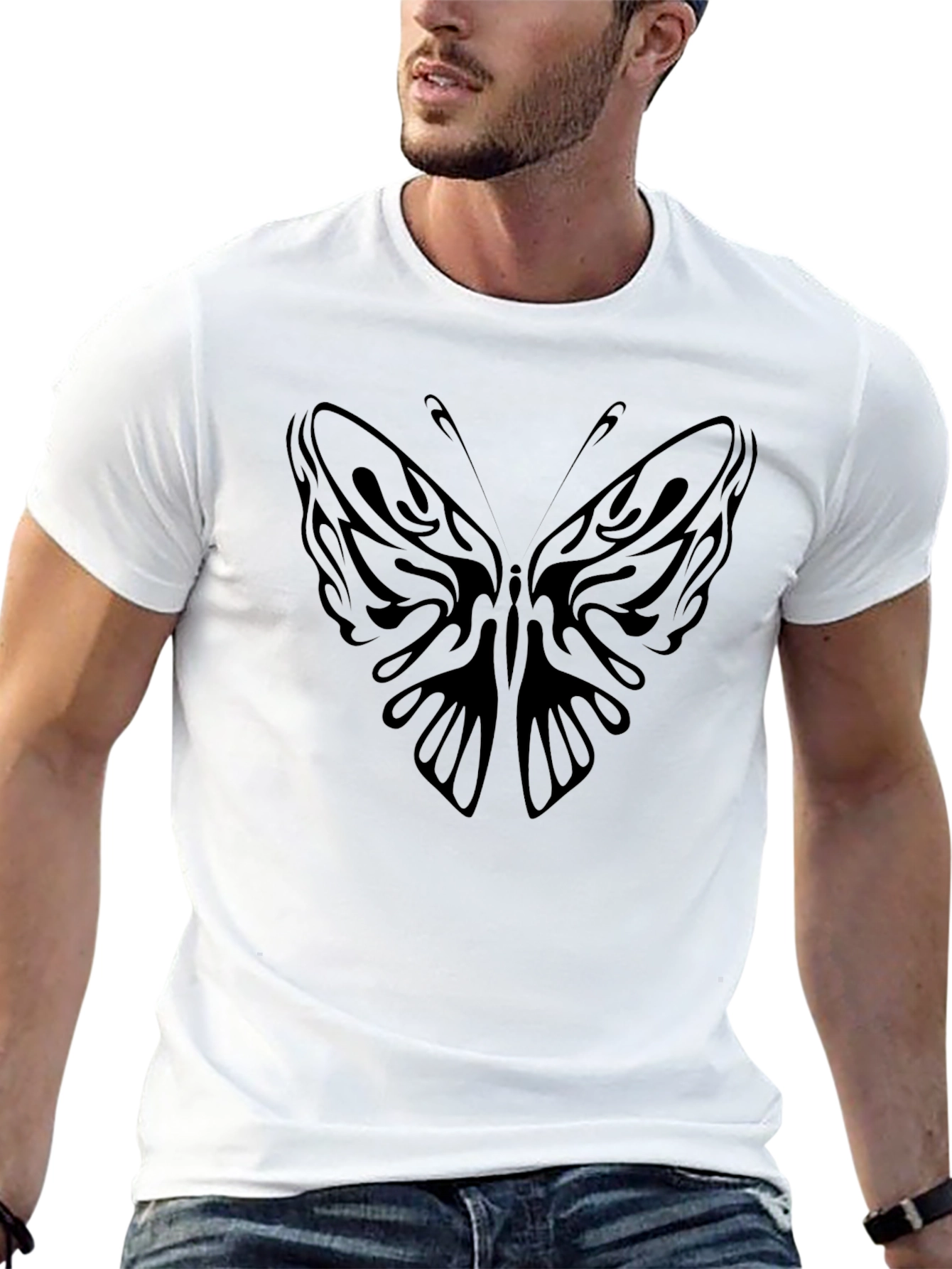 Butterfly Graphic Black T-Shirt Casual Wear