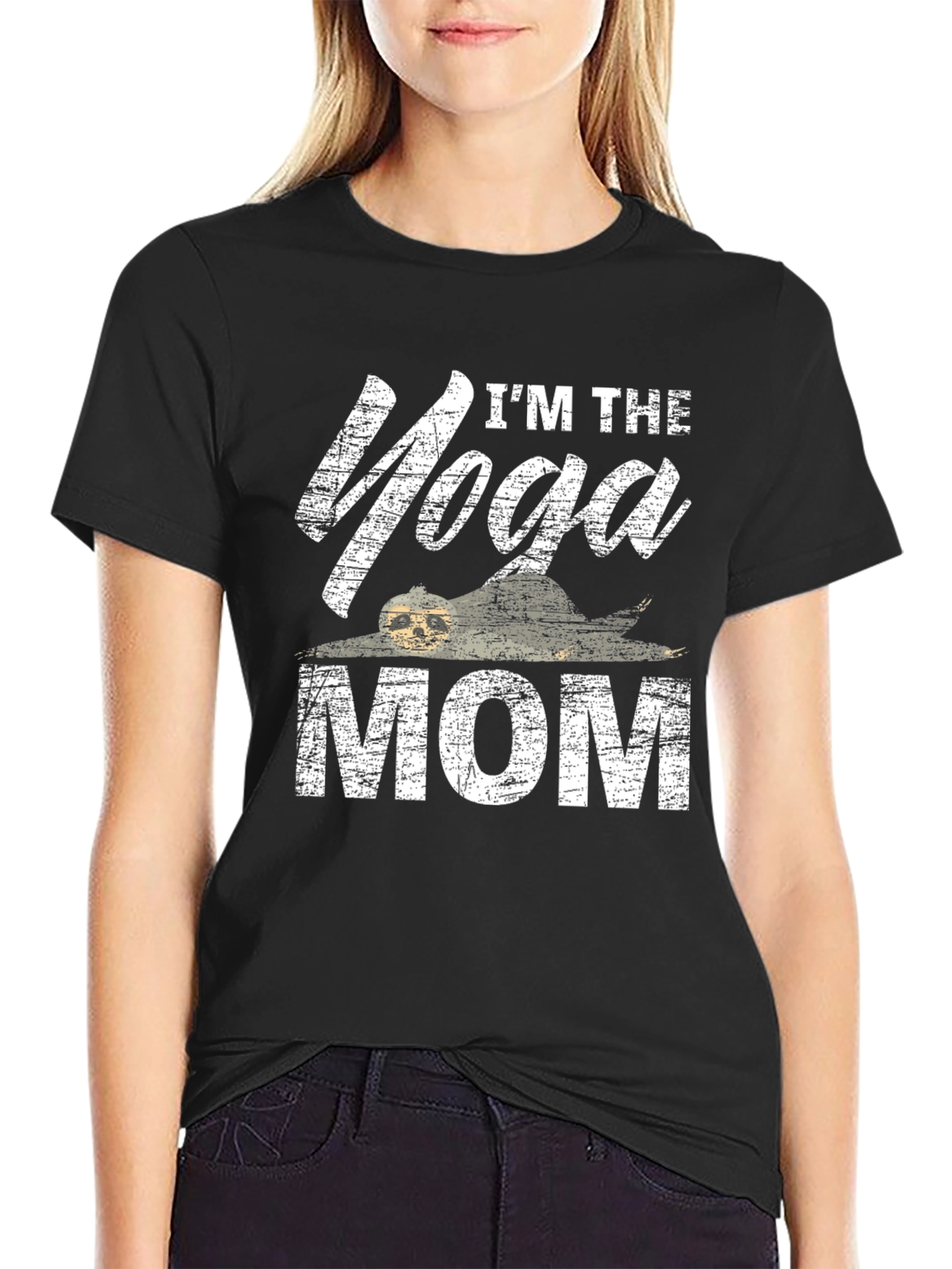 Im the Yoga Mom Distressed Graphic Tee