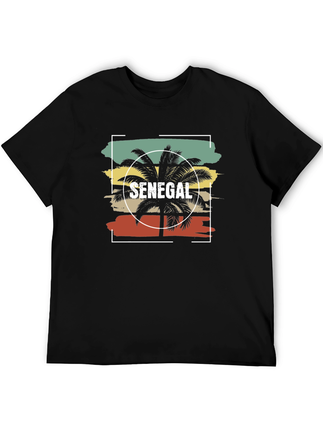 Senegal Palm Tree T-Shirt - Retro Sunset Design