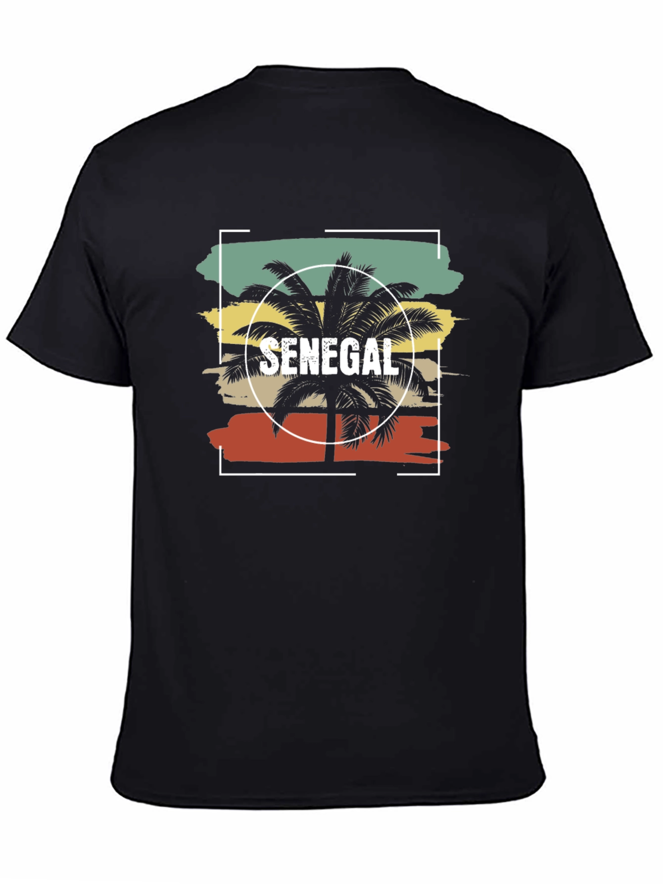 Senegal Palm Tree T-Shirt - Retro Sunset Design