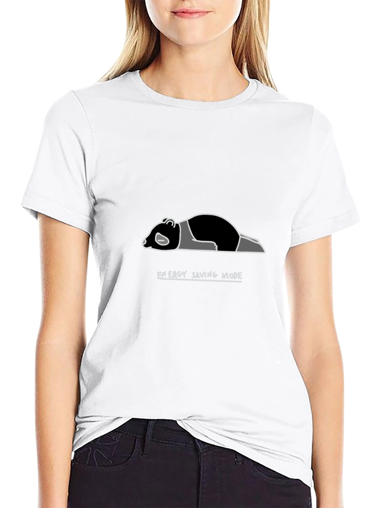 Energy Saving Mode Panda T-Shirt - Soft Cotton Tee