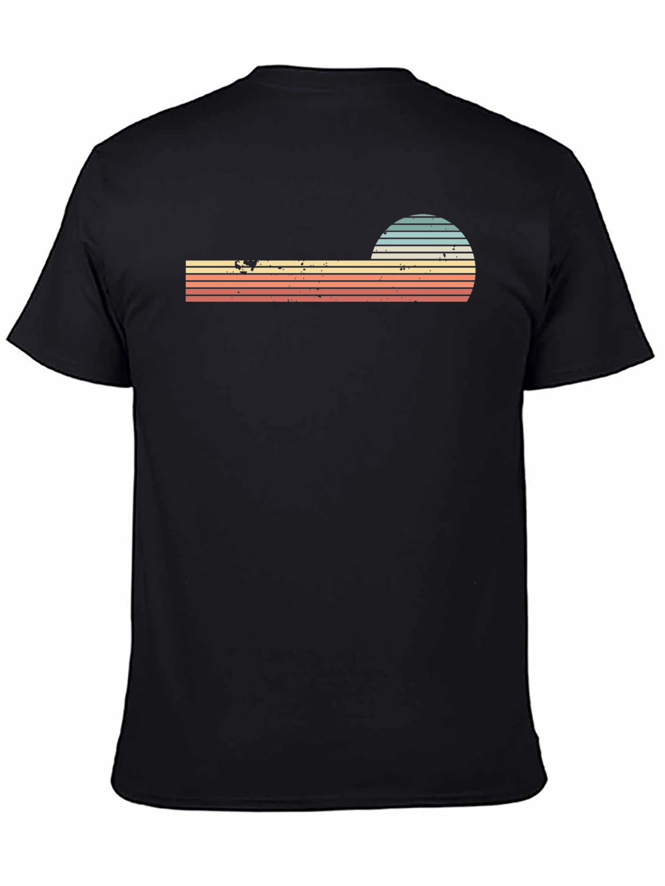 Retro Sunset Striped Graphic T-Shirt