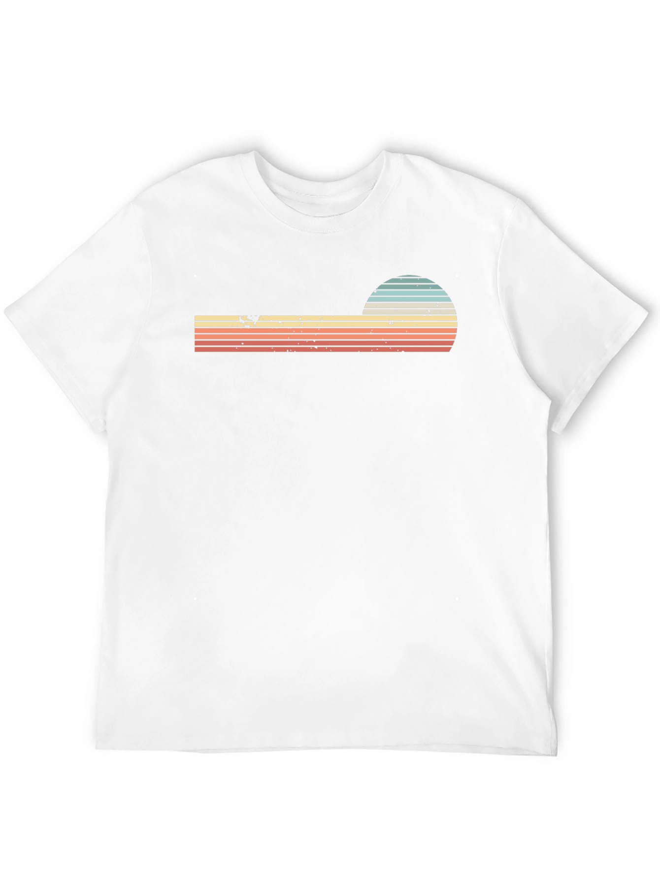 Retro Sunset Striped Graphic T-Shirt