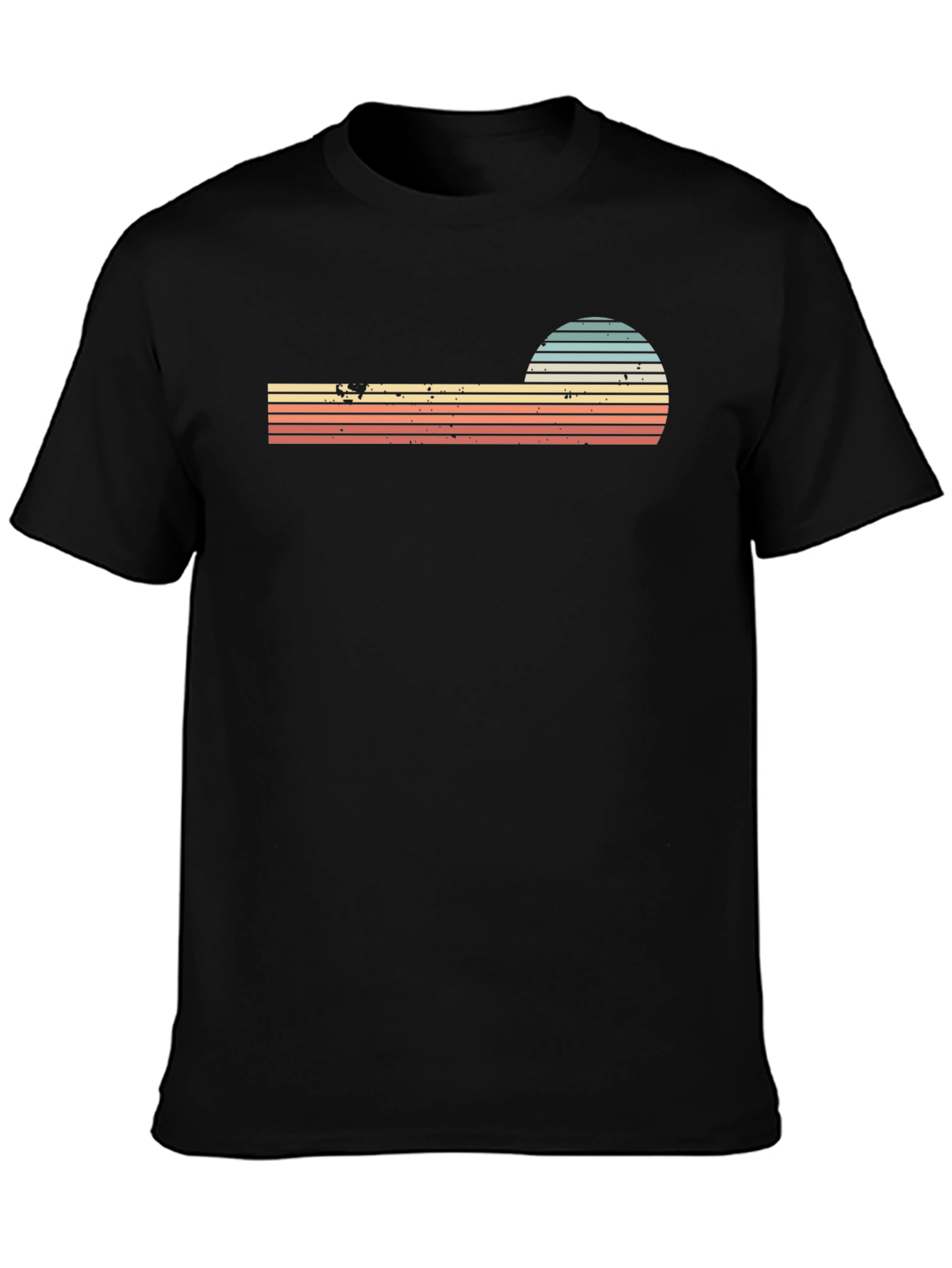 Retro Sunset Striped Graphic T-Shirt