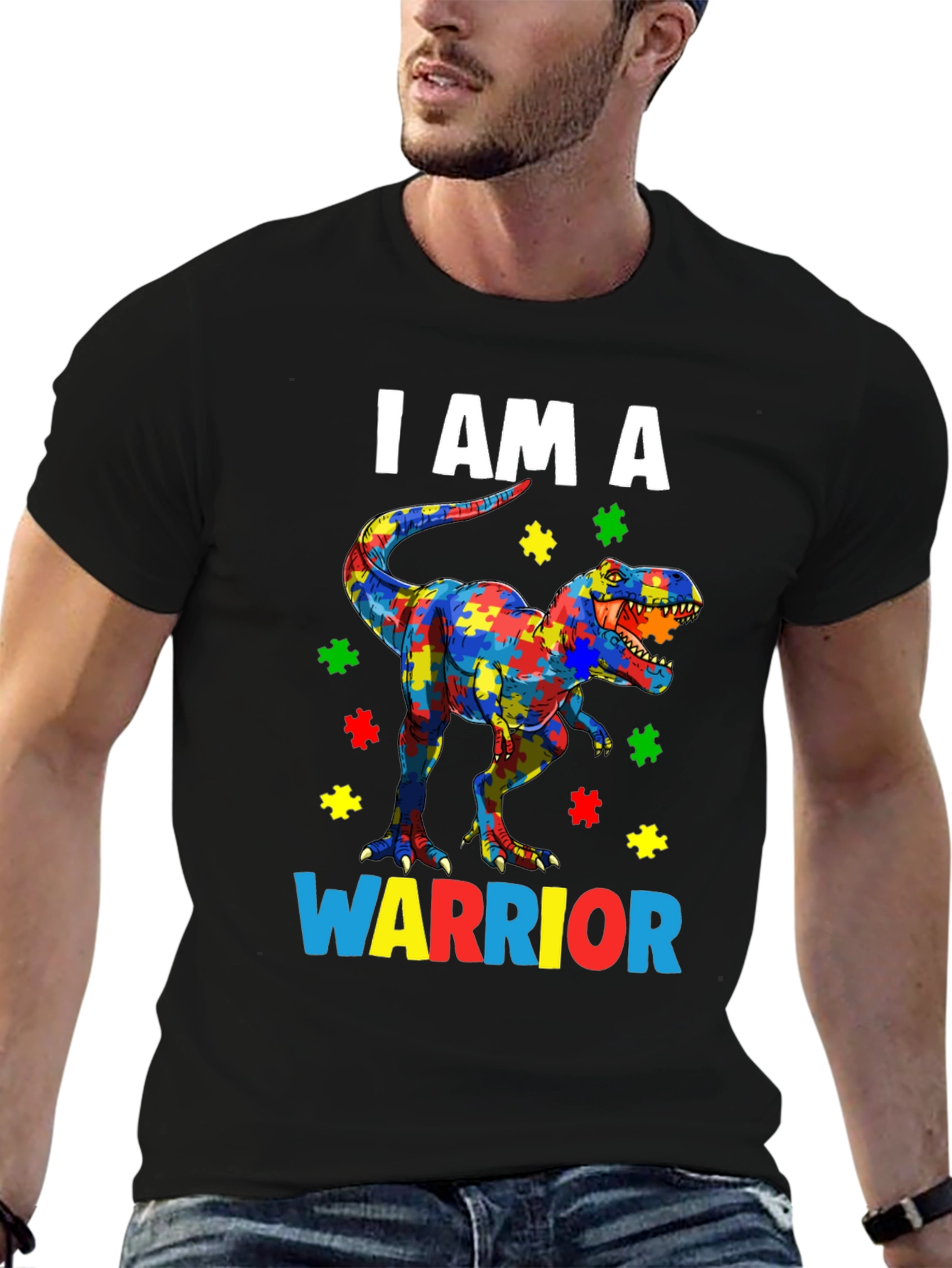 Autism Awareness Dinosaur Warrior T-Shirt
