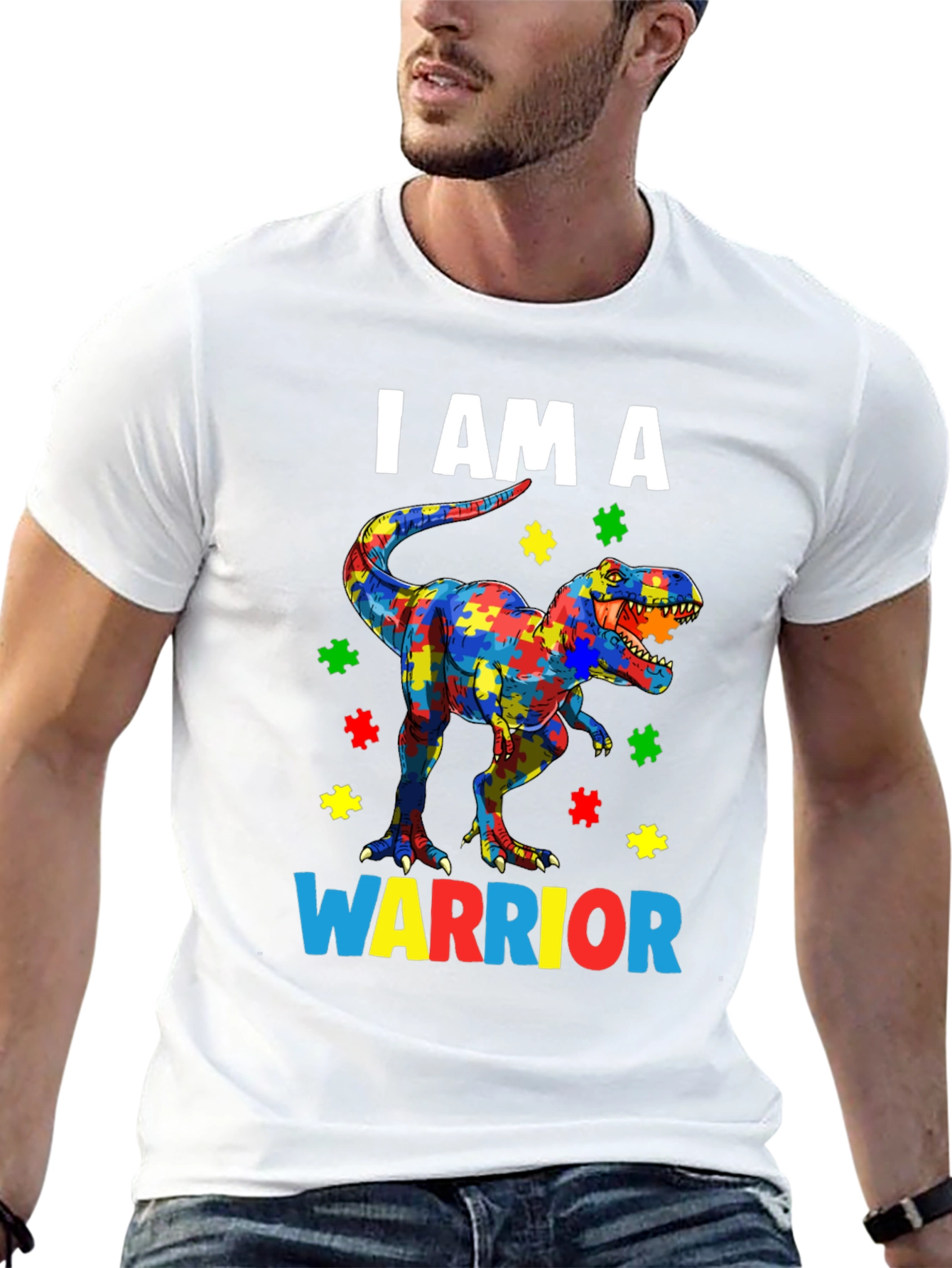 Autism Awareness Dinosaur Warrior T-Shirt