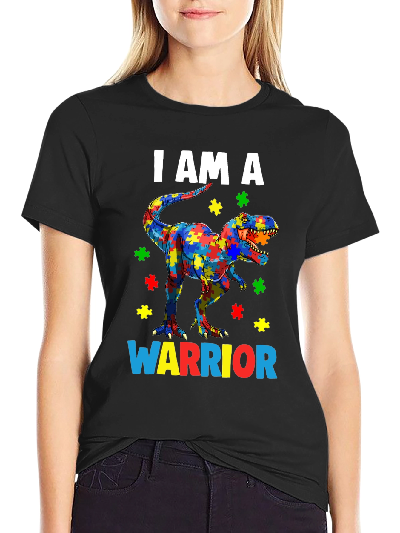Autism Awareness Dinosaur Warrior T-Shirt