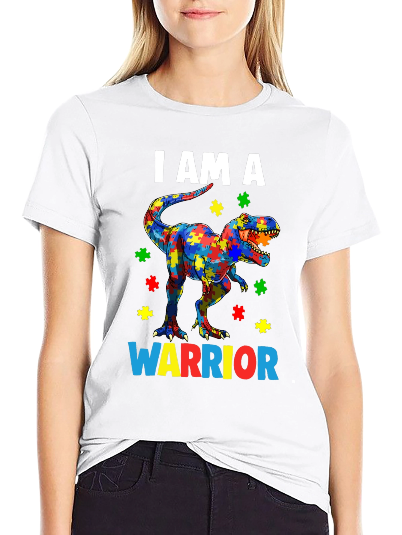 Autism Awareness Dinosaur Warrior T-Shirt