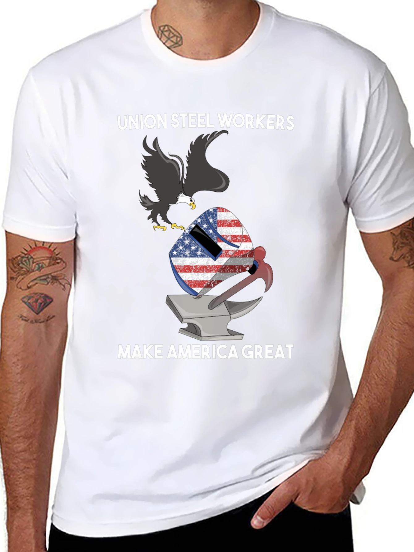 Union Steel Workers MAGA Graphic T-Shirt