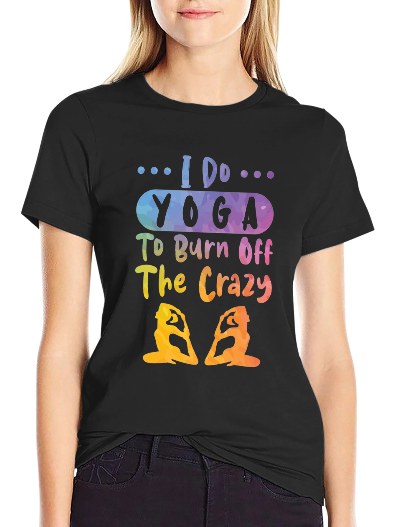 Yoga Crazy Black Graphic Tee