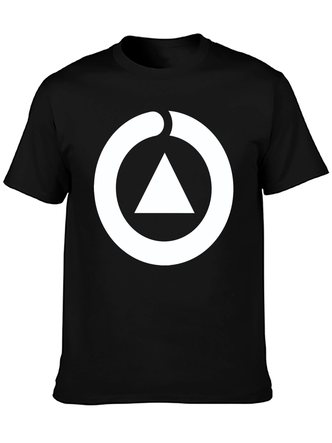Black T-Shirt with Circle Triangle Design