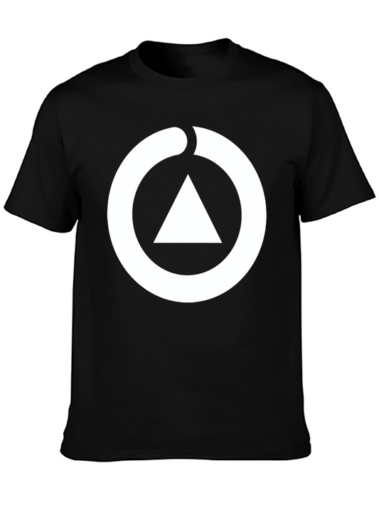 Black T-Shirt with Circle Triangle Design