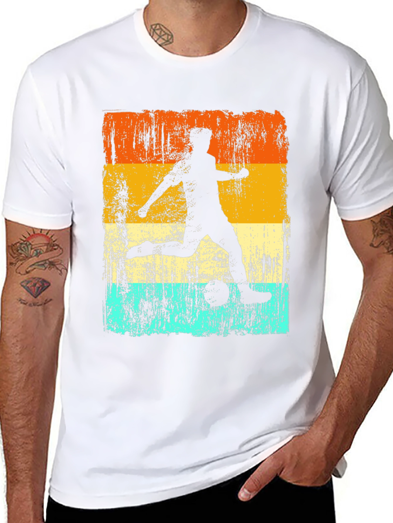 Retro Soccer Player Graphic T-Shirt