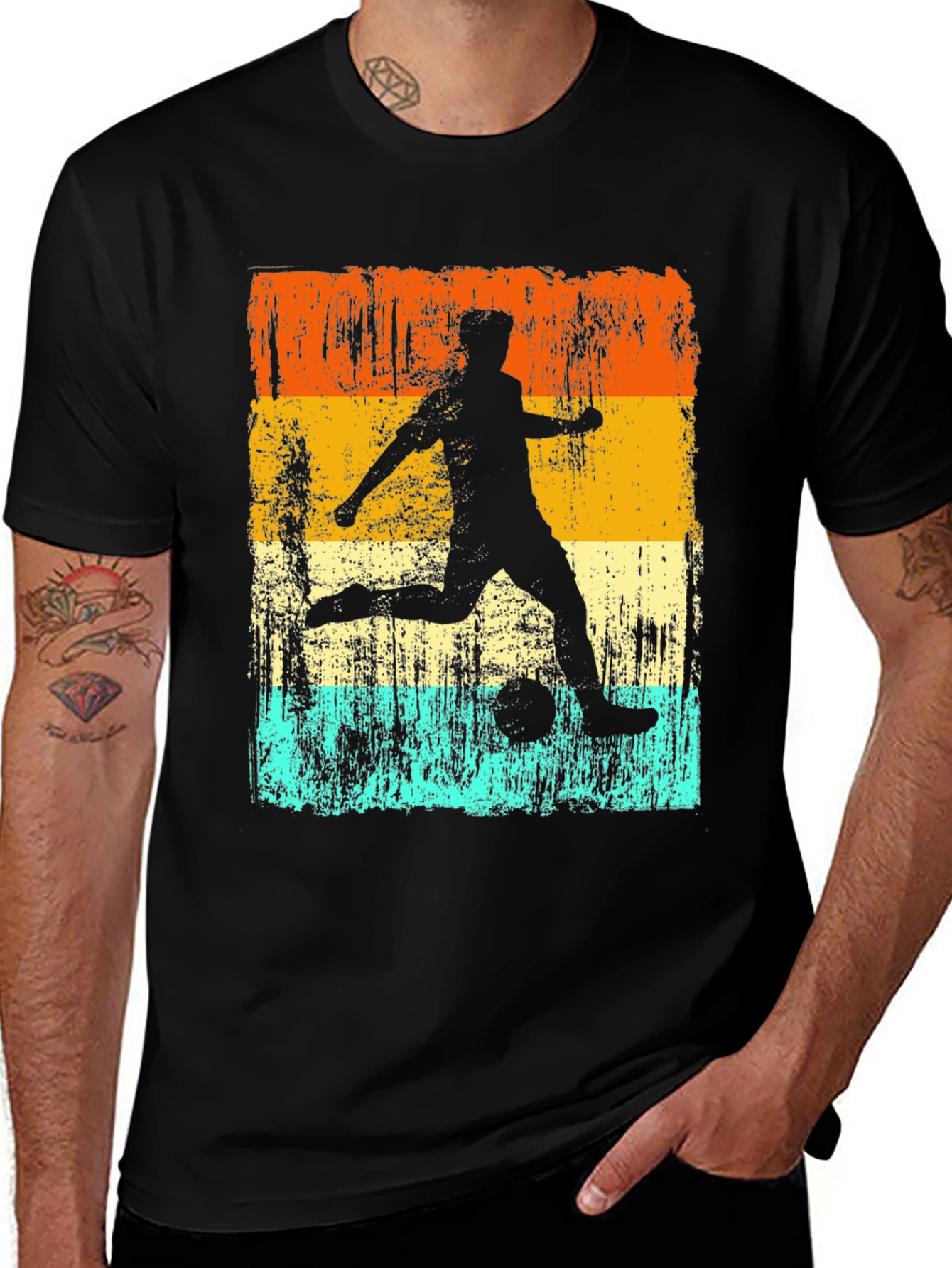 Retro Soccer Player Graphic T-Shirt