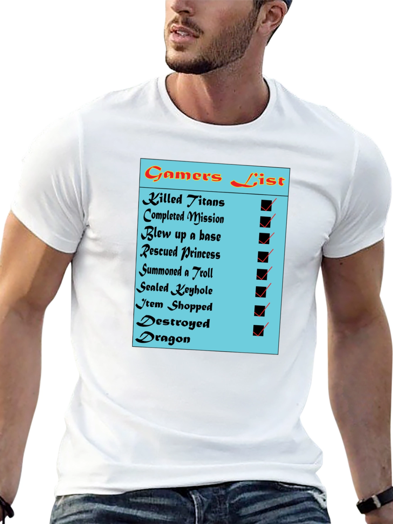 Gamers Checklist Novelty T-Shirt