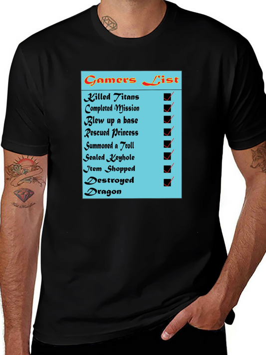Gamers Checklist Novelty T-Shirt