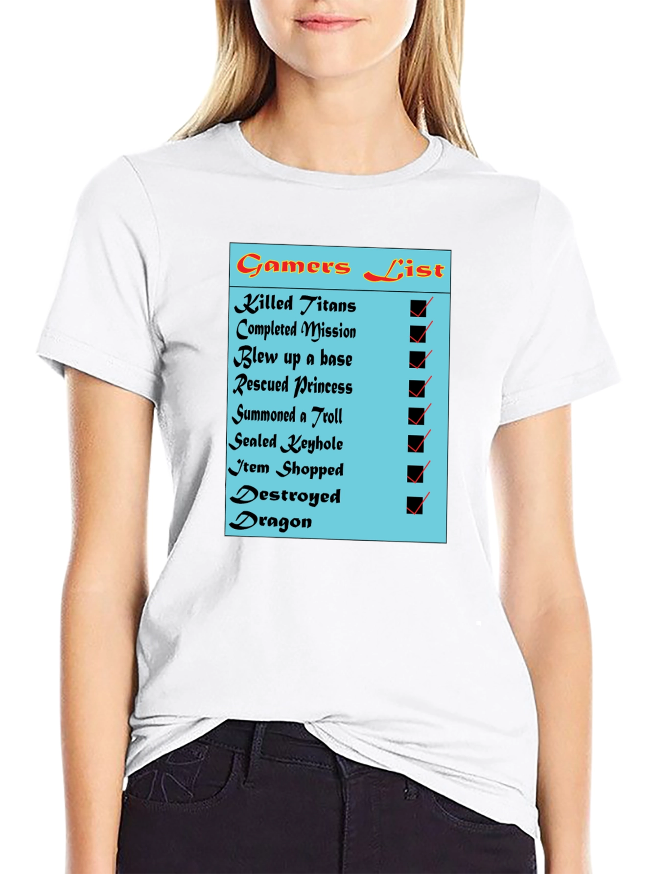Gamers Checklist Novelty T-Shirt