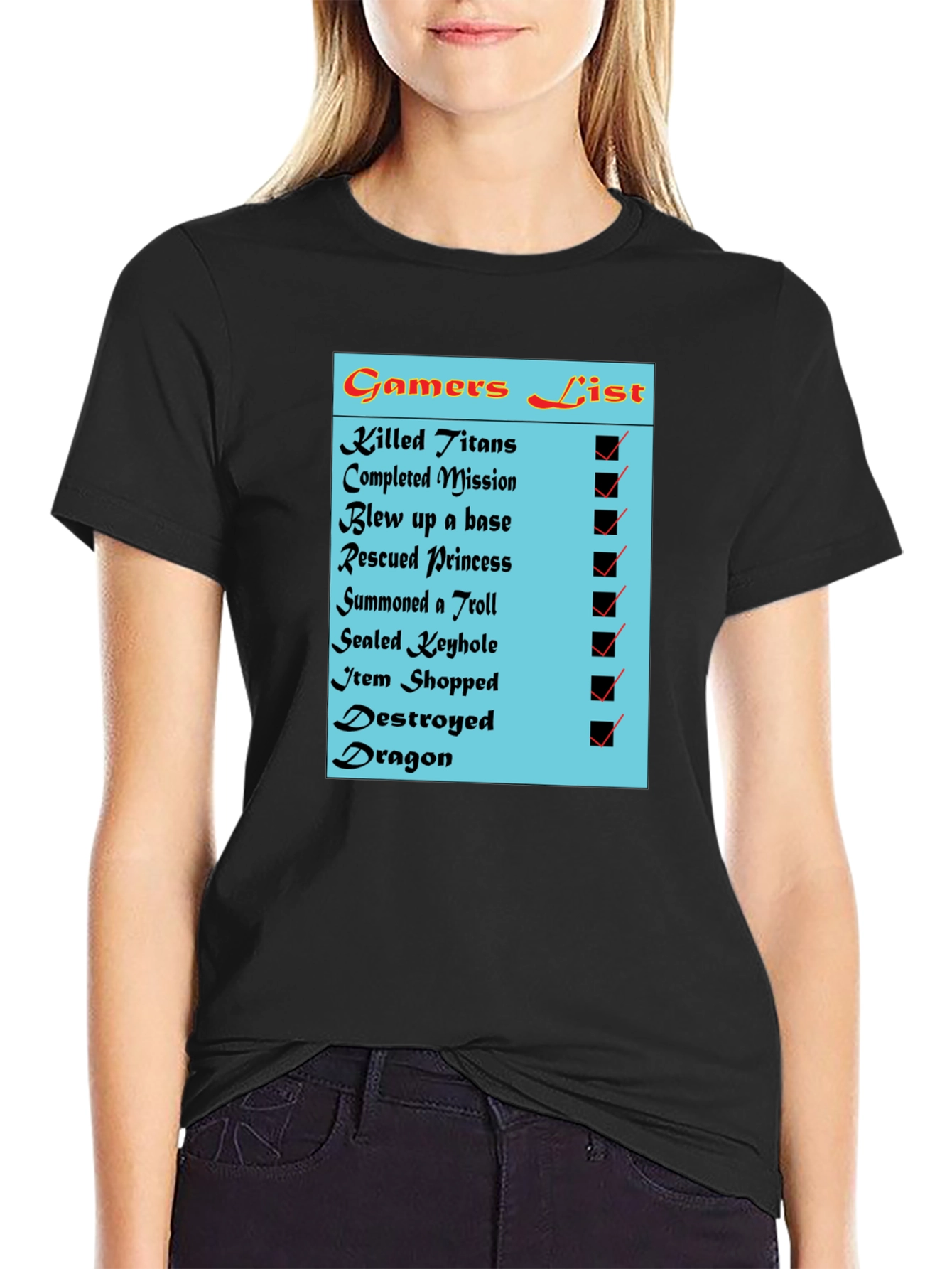 Gamers Checklist Novelty T-Shirt