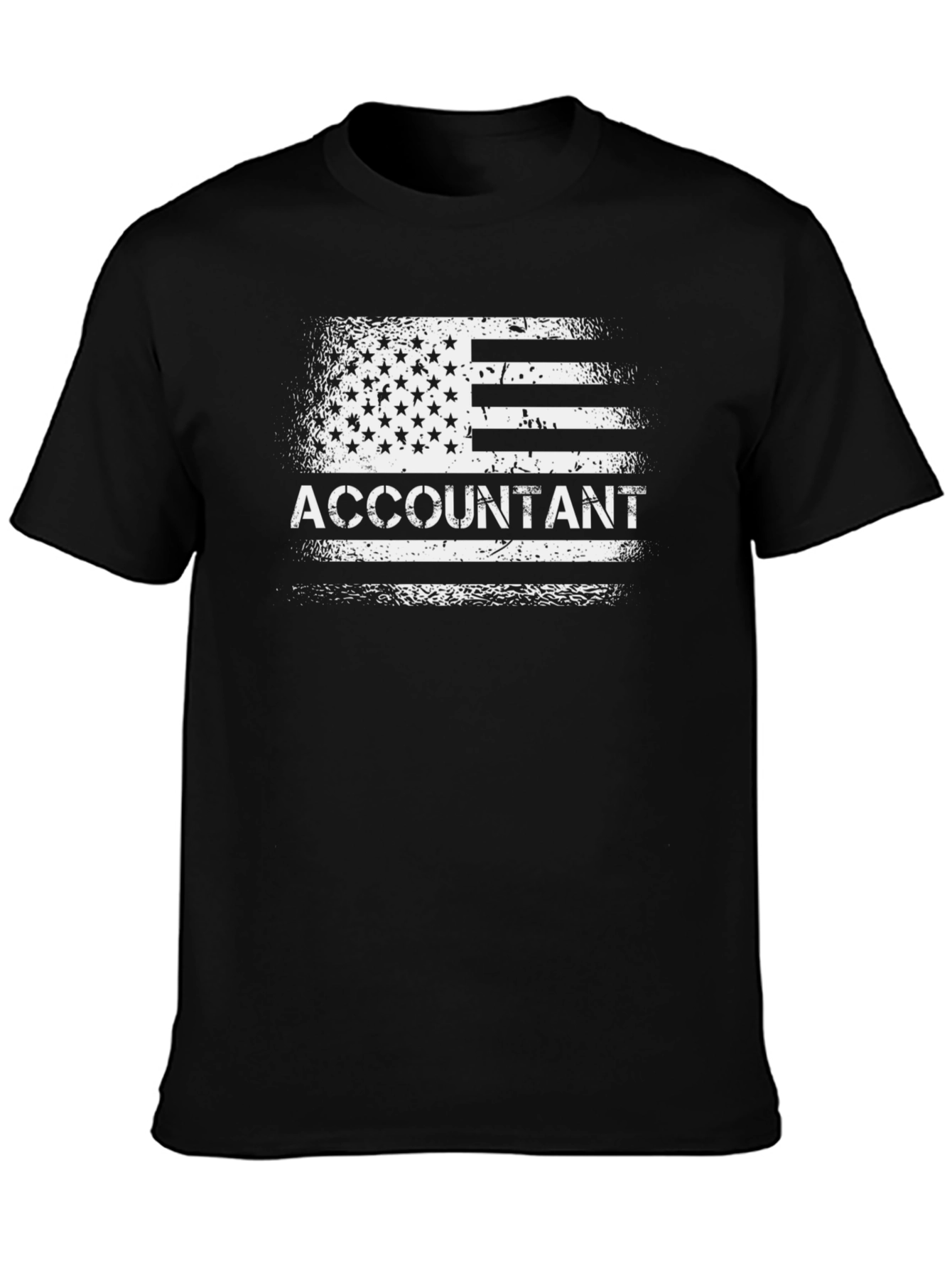 Accountant American Flag Grunge Style T-Shirt