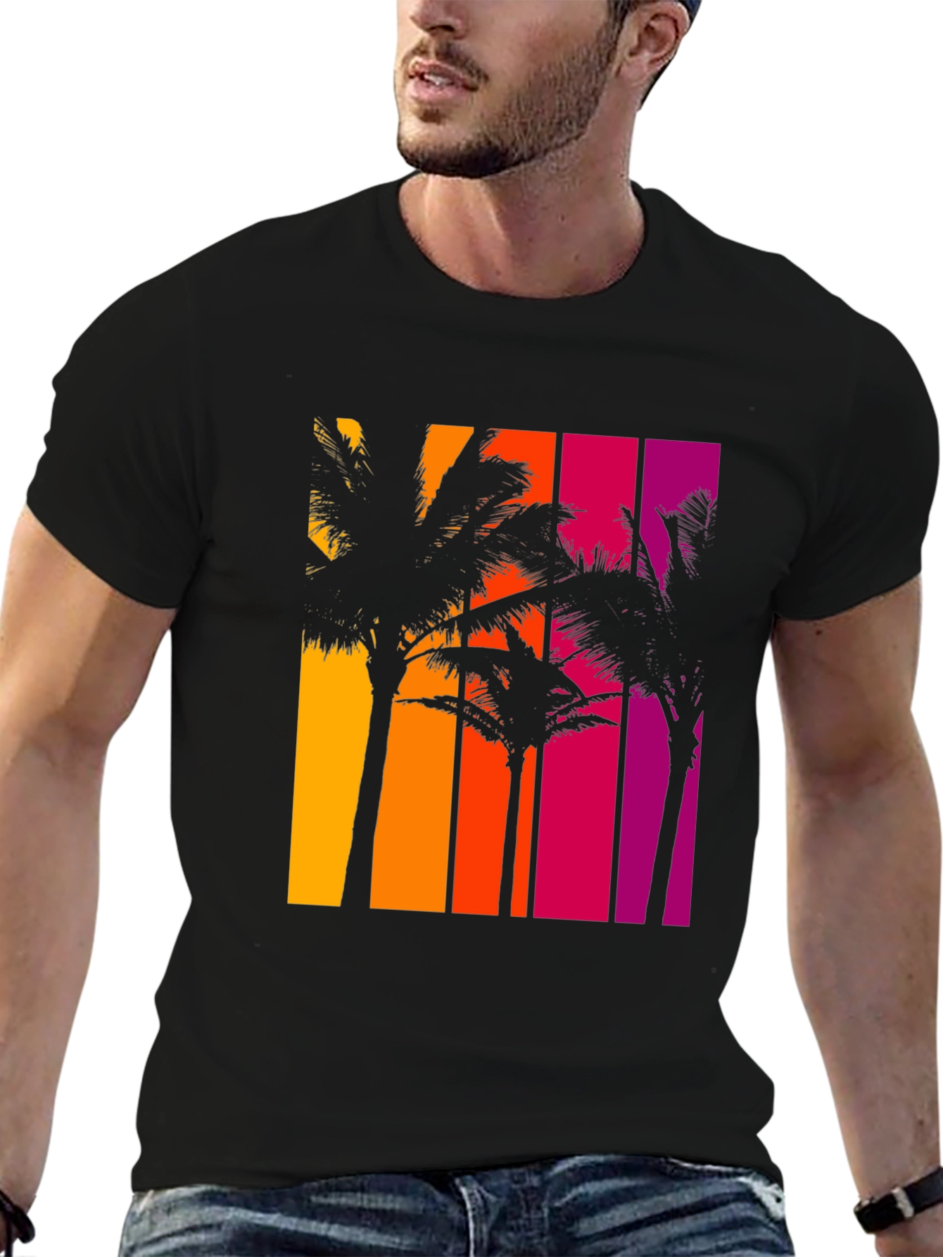 Retro Palm Sunset Graphic Tee