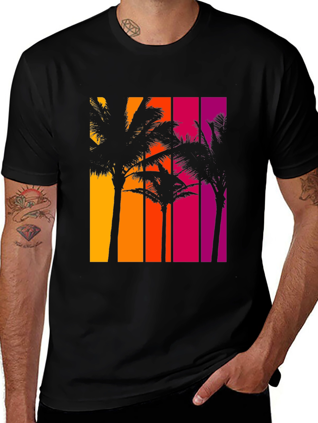Retro Palm Sunset Graphic Tee