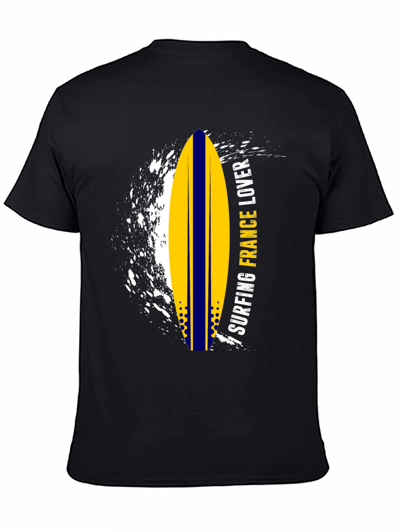 Surfing France Lover Graphic Tee - Black