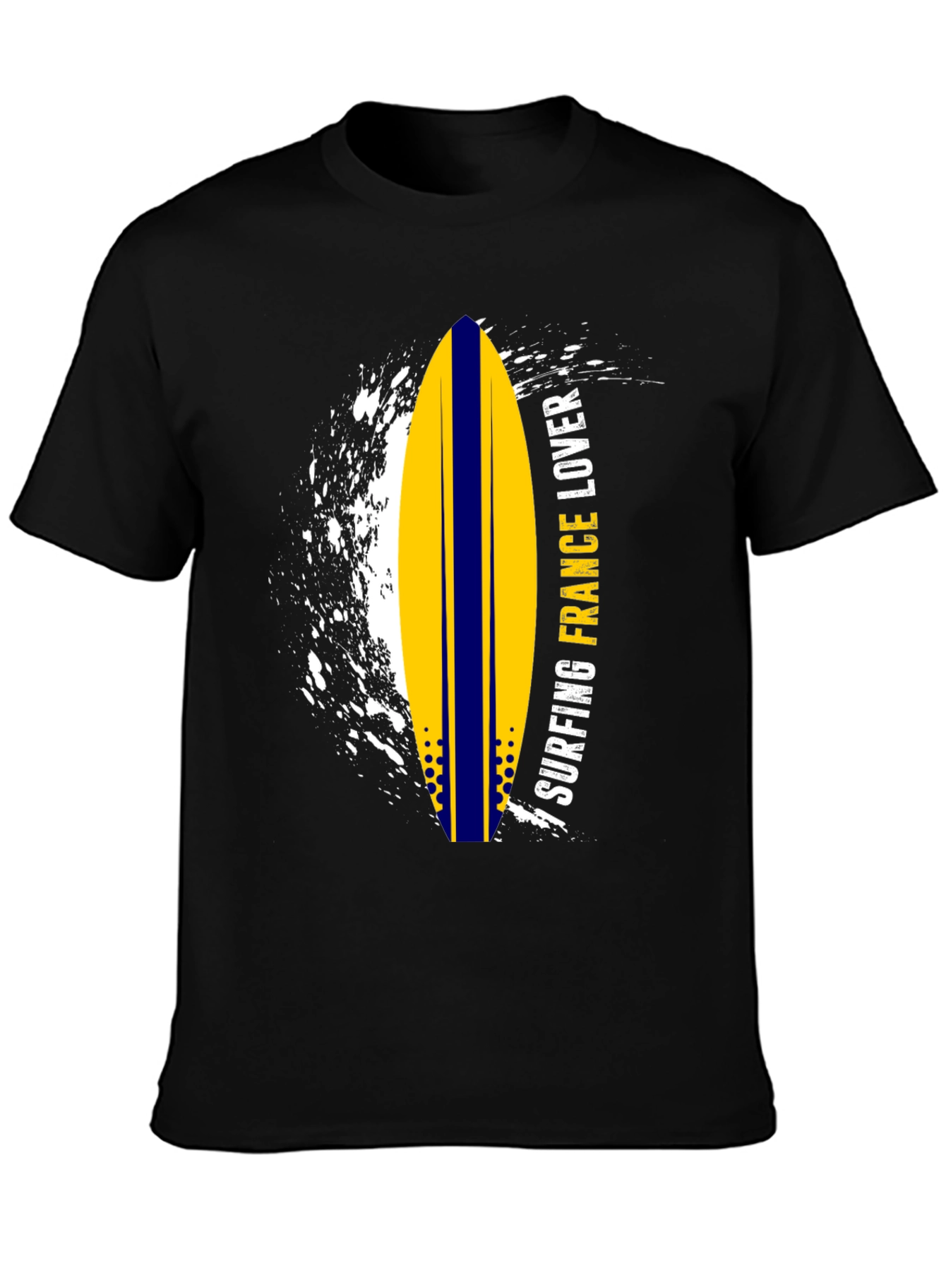 Surfing France Lover Graphic Tee - Black