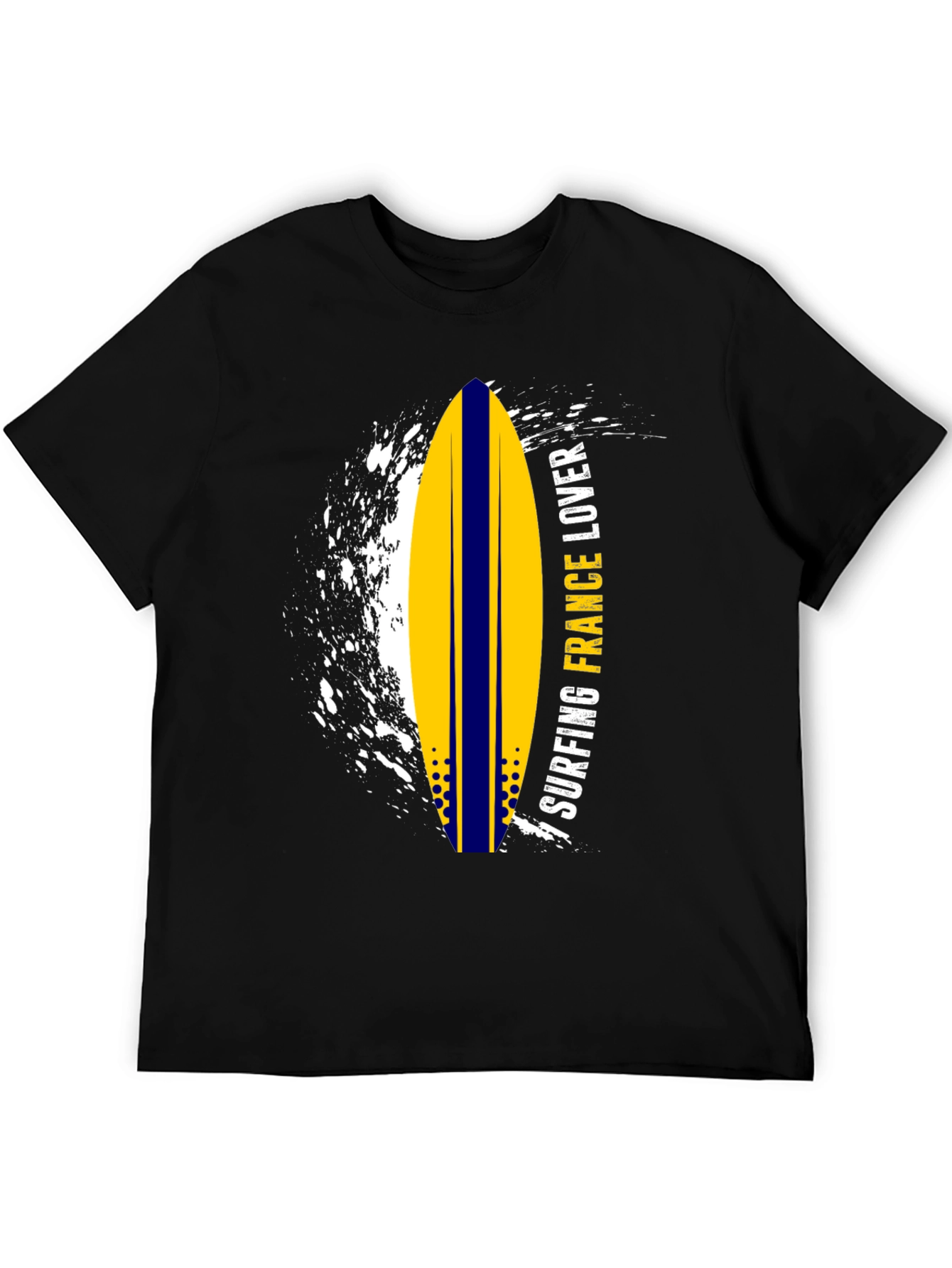 Surfing France Lover Graphic Tee - Black